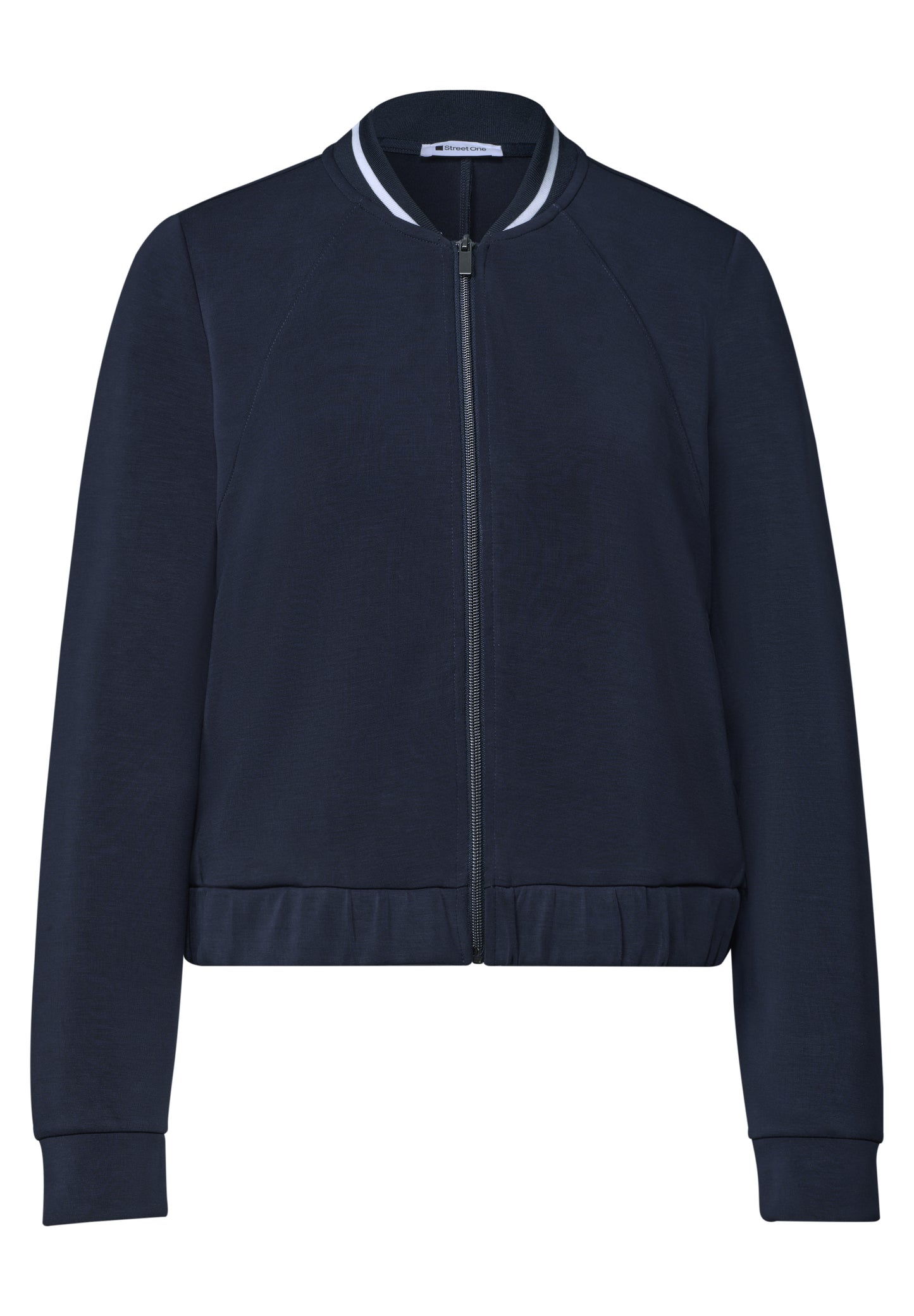 Street One - Damen Jacke im Silk-Look mit Zipper - Farbe: darkest blue