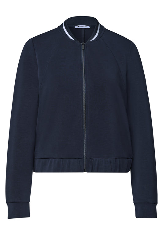 Street One - Damen Jacke im Silk-Look mit Zipper - Farbe: darkest blue