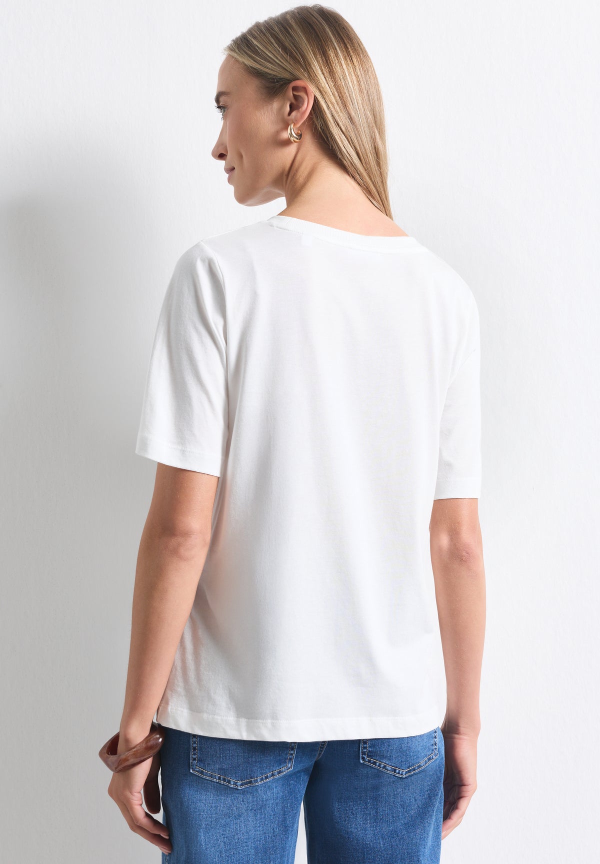 Street One - T-Shirt mit Rundhals und Fotoprint - Farbe: off white