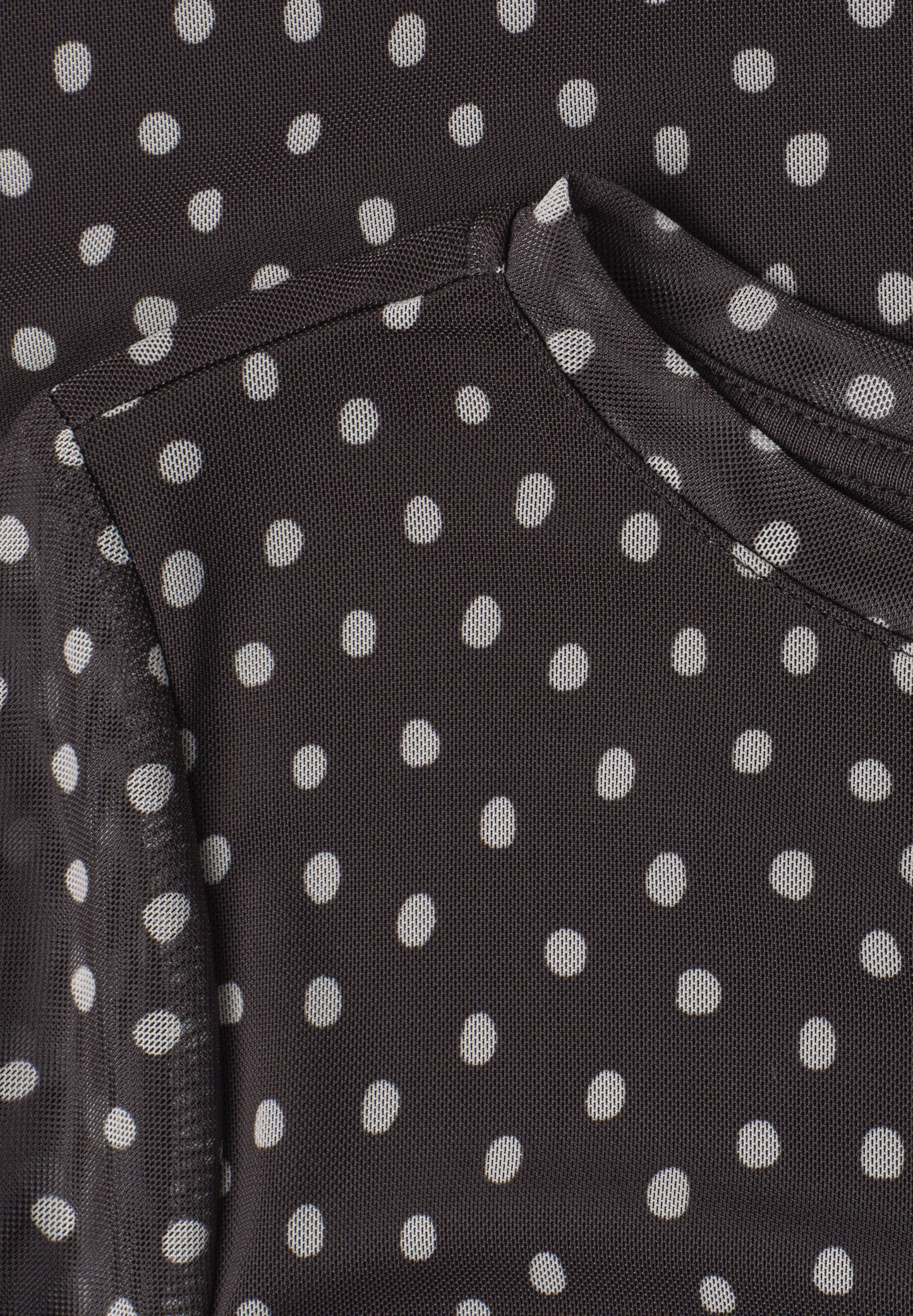 Street One - 3/4-Arm Shirt aus Mesh mit Print - Farbe: black coffee