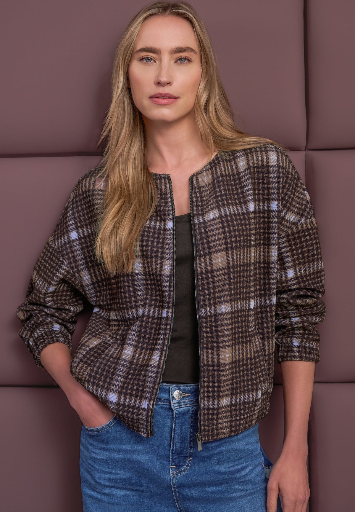 Street One - Jacke mit Rundhals und Cord-Struktur - Farbe: silk brown