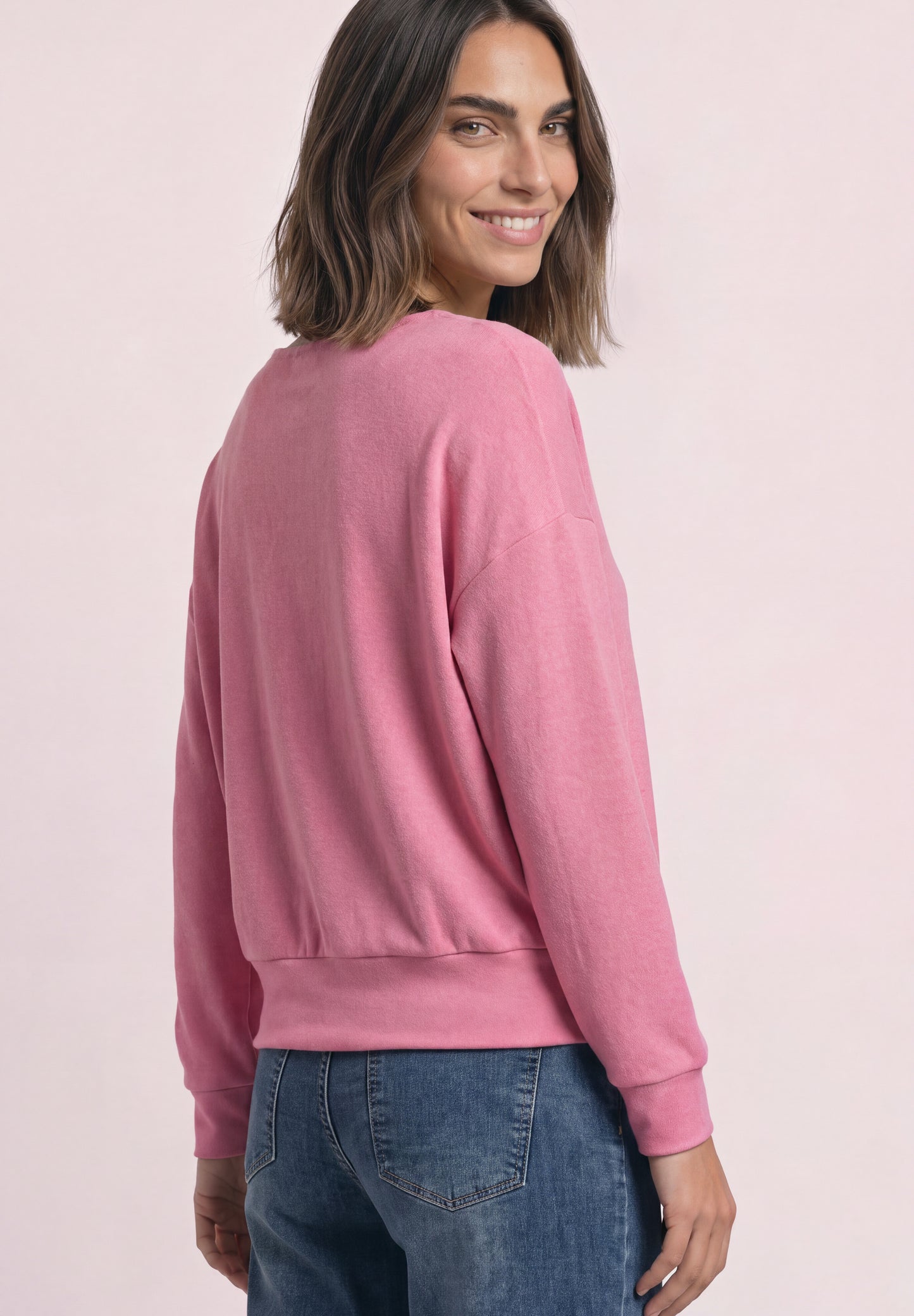 Street One - Langarm Shirt mit Elastikbund - Farbe: warm blush mel.