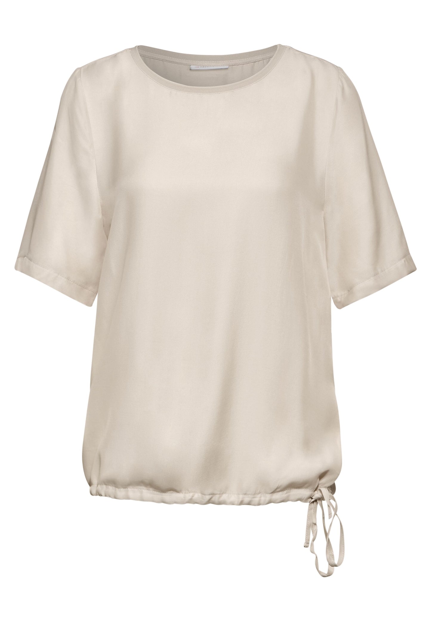 Street One - T-Shirt mit Tunnelzug - smooth sand beige