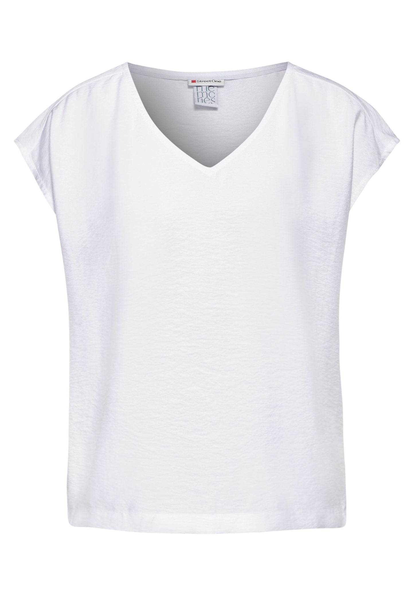 Street One - T-Shirt mit V-Ausschnitt - White