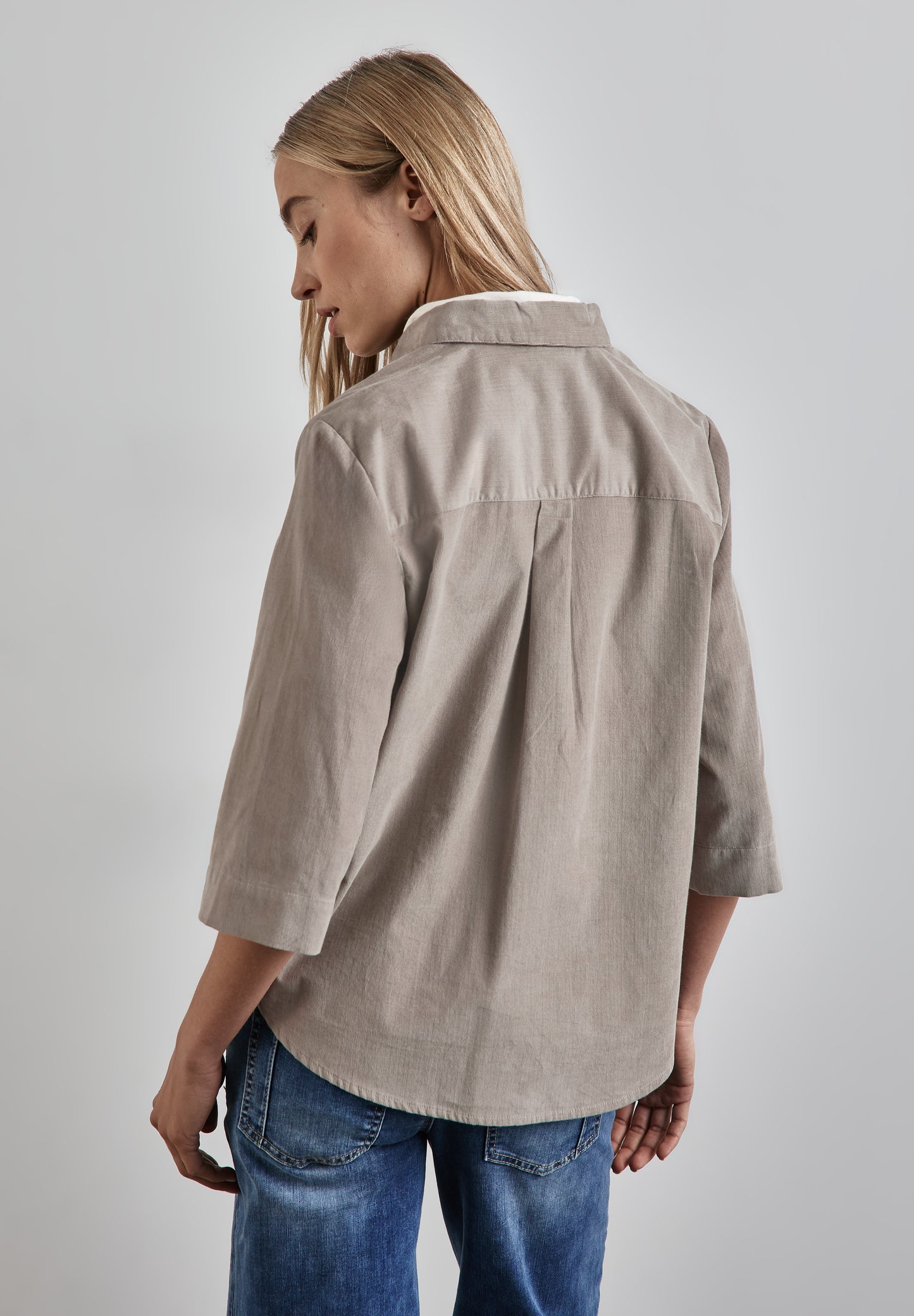 Street One Softe Cord-Bluse – Farbe: driftwood beige