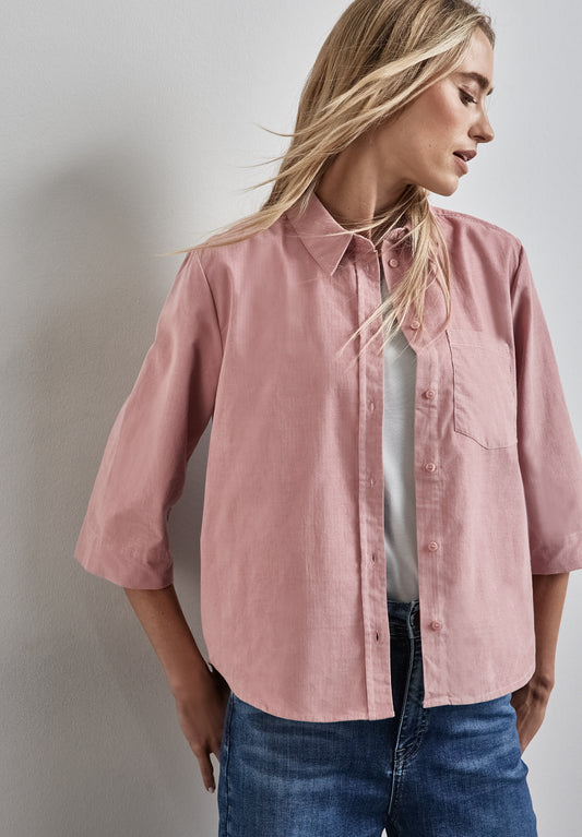 Street One Softe Cord-Bluse - Farbe: rose