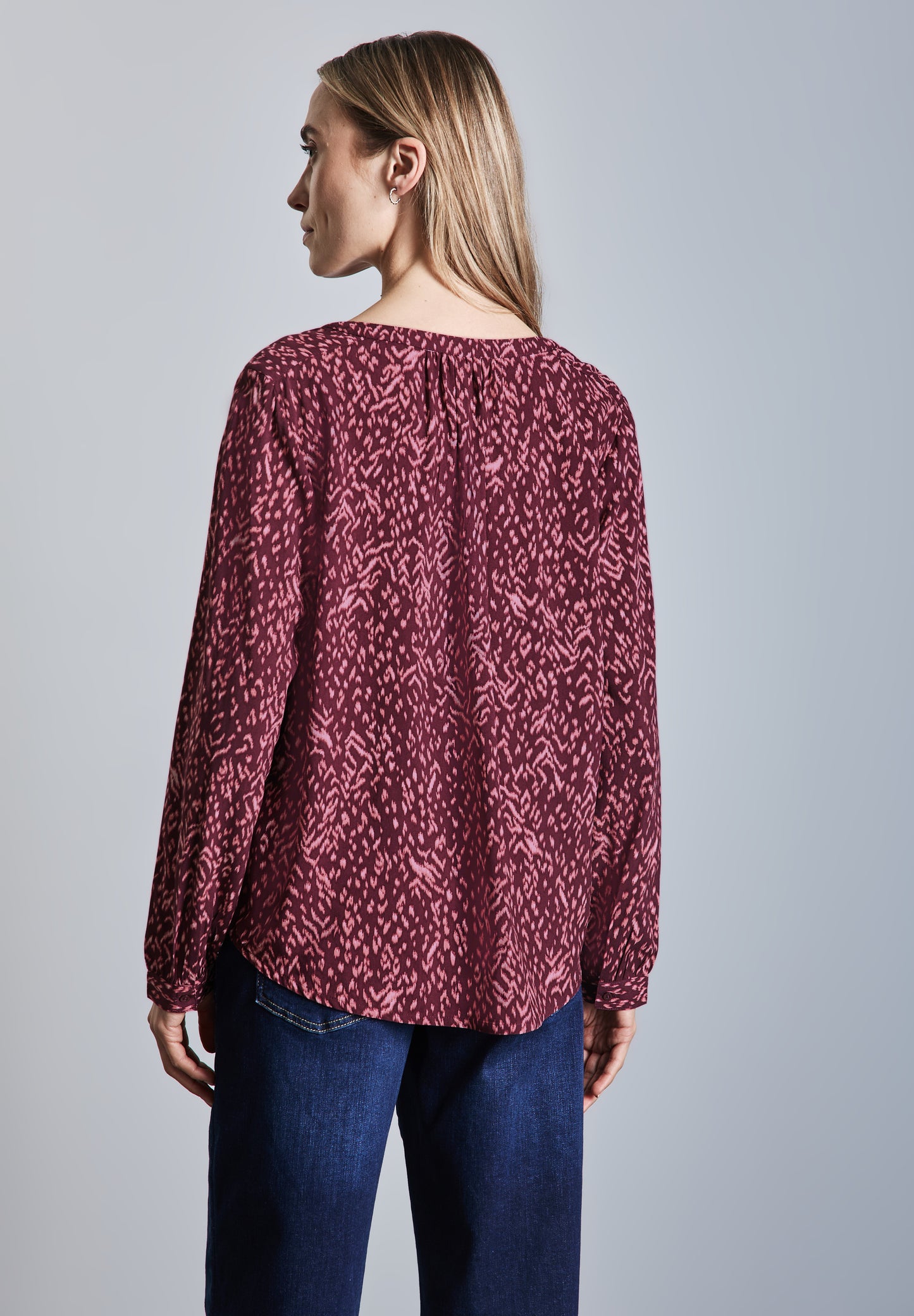 Street One Viskose Bluse - Farbe: mulberry red