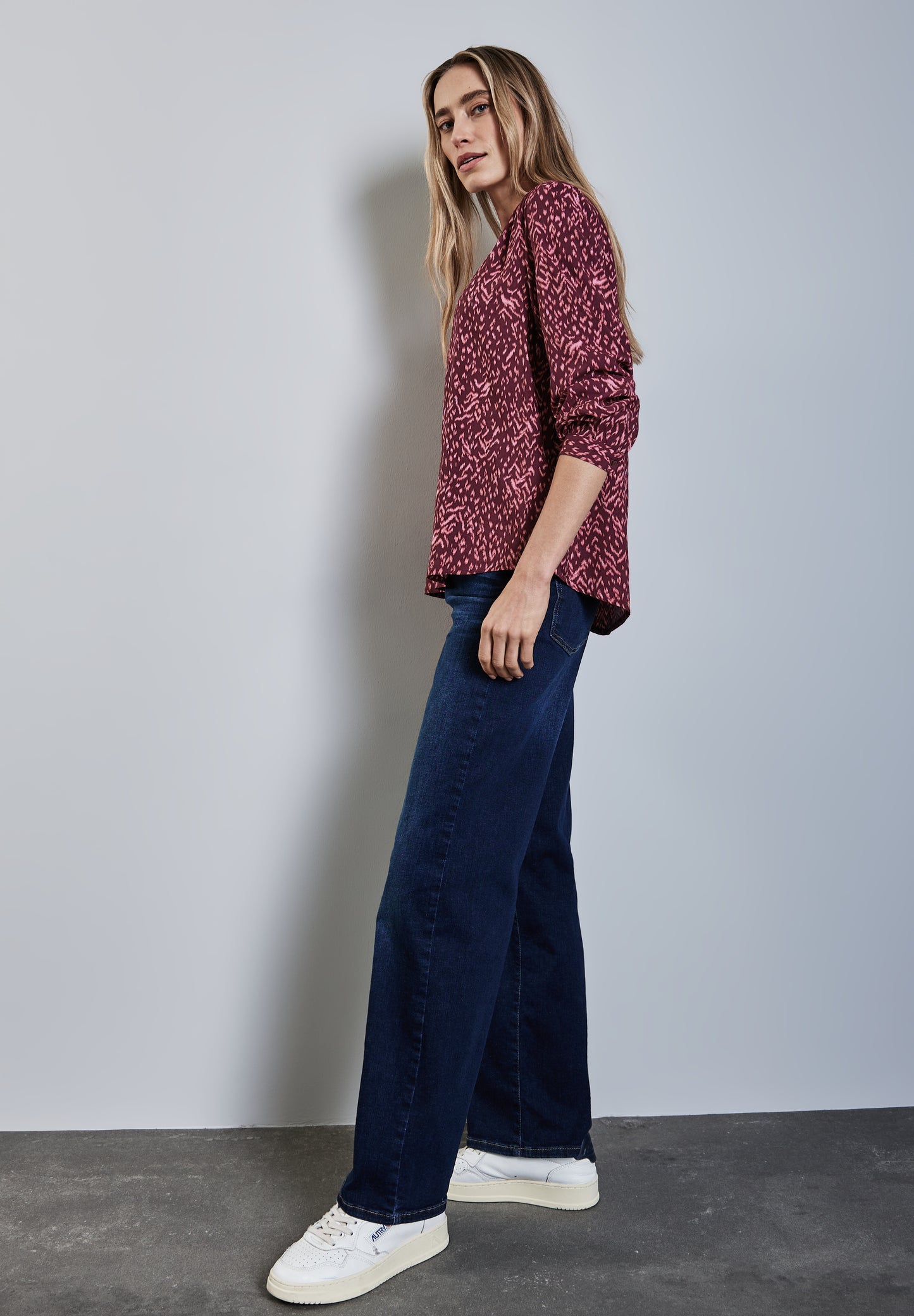 Street One Viskose Bluse - Farbe: mulberry red