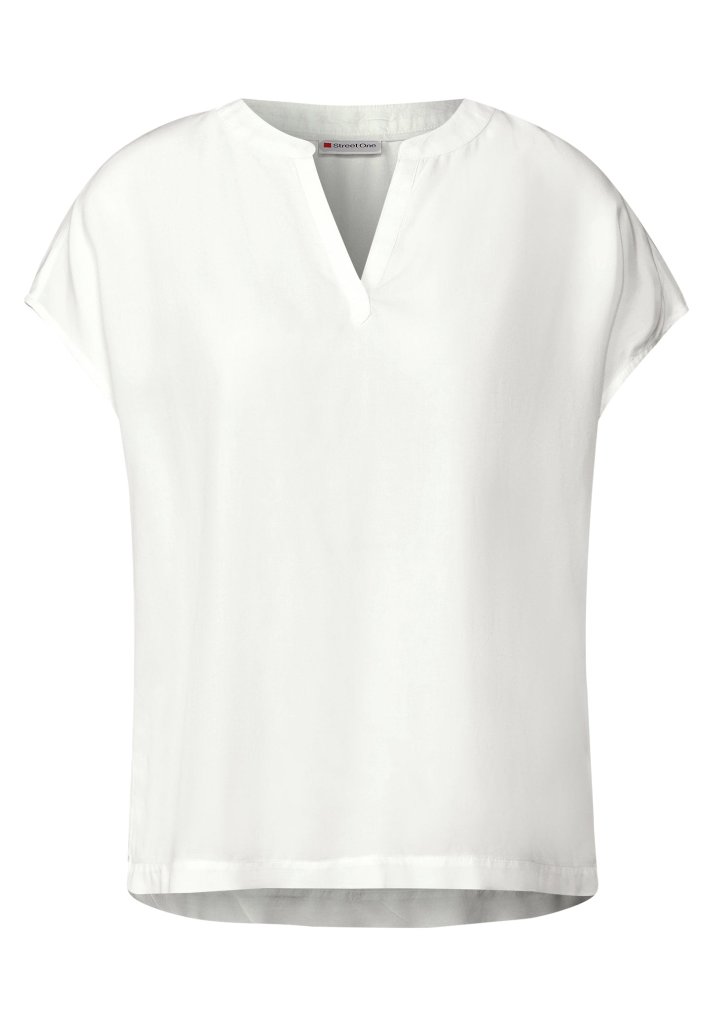 Street One Split Neck Bluse in Unifarbe - Farbe: off white