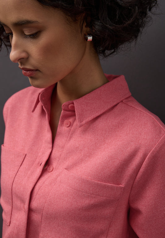 Street One - Hemdbluse mit Taschen - Farbe: striking coral mel.