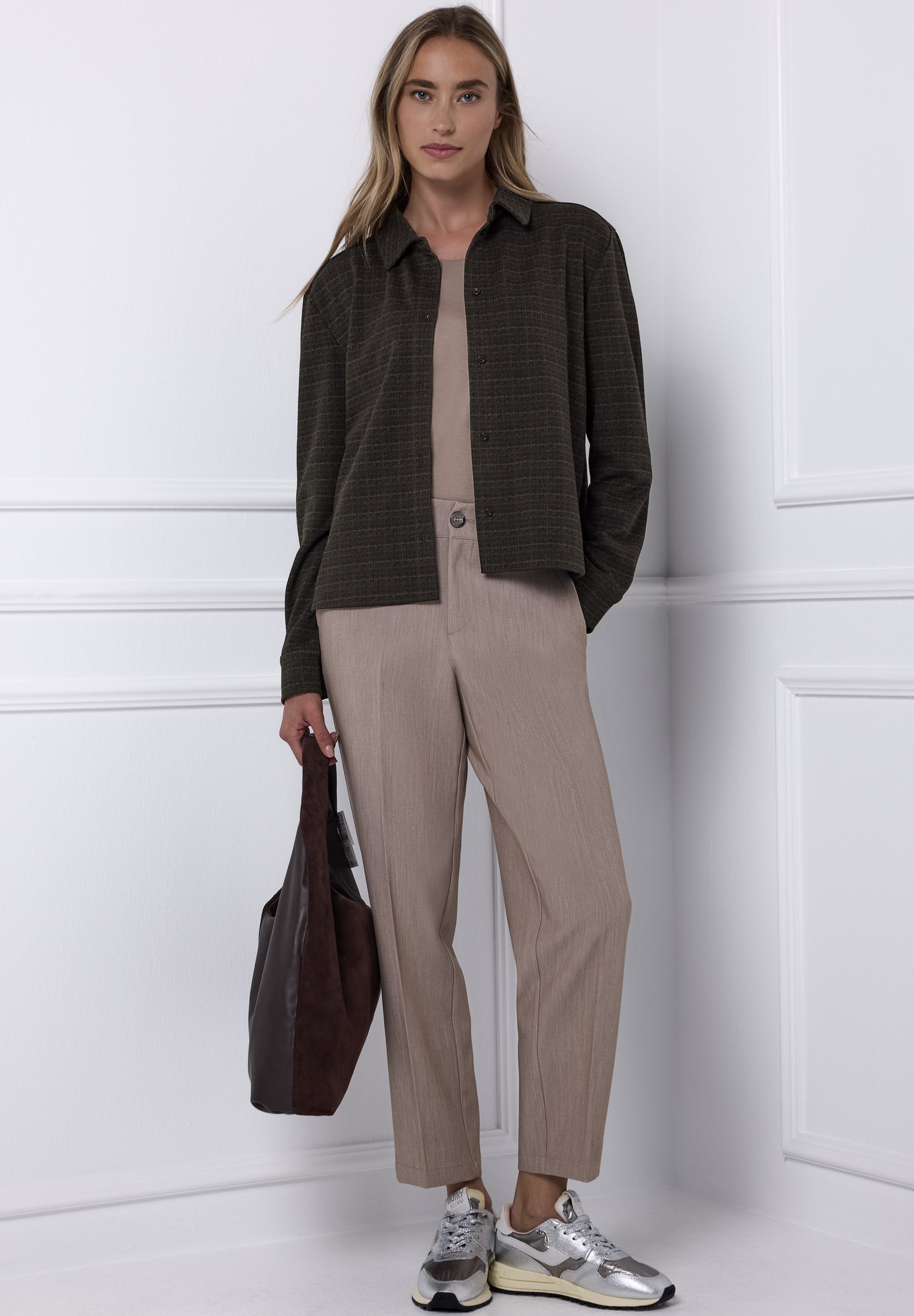 Street One - Karierte Jacquard Hemdbluse - Farbe: Black