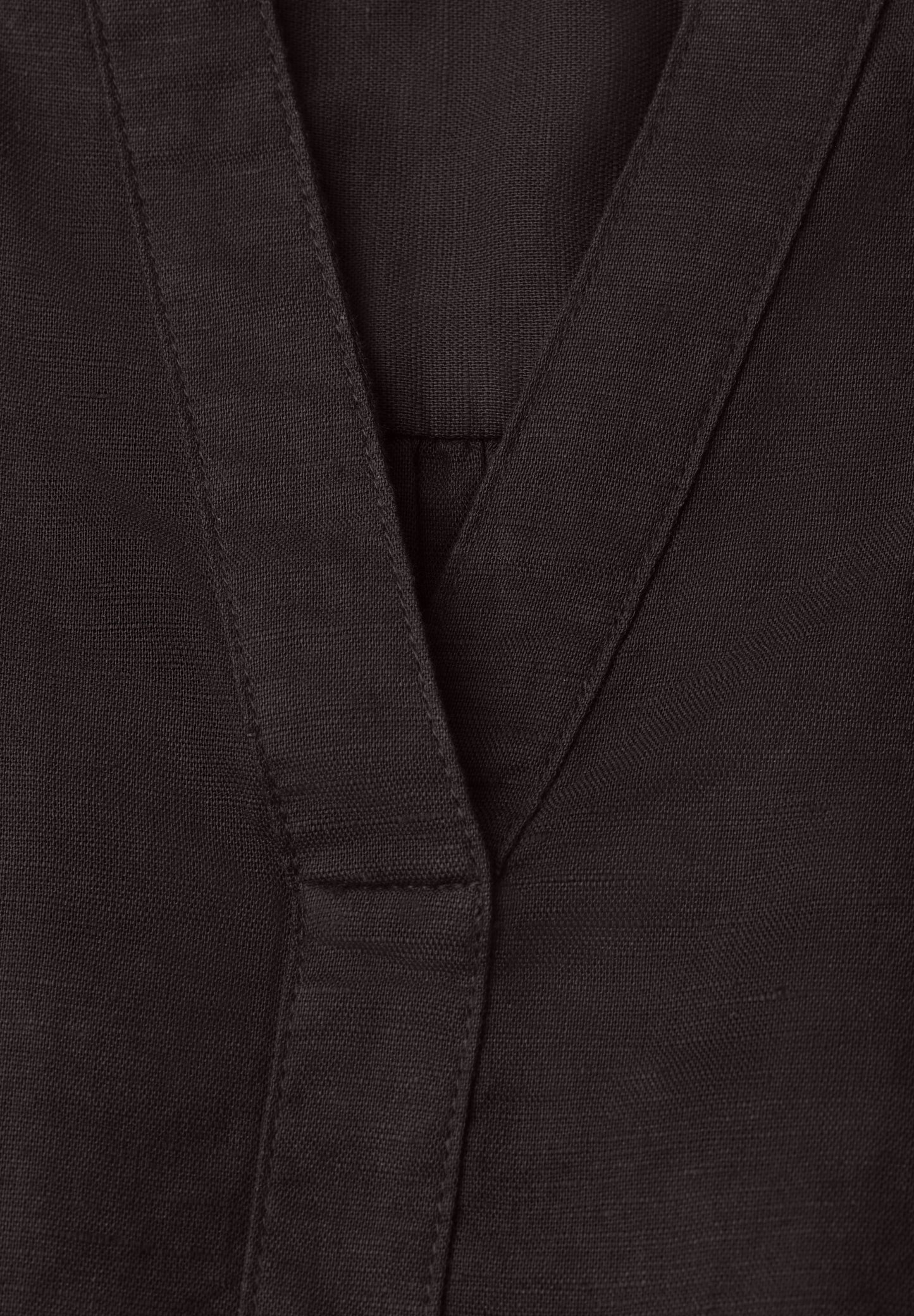 Street One - Bluse mit Split Neck aus Leinenmix - Farbe: espresso brown
