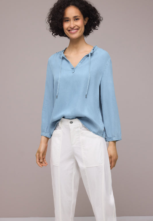 Street One - 3/4-Arm Bluse Farbe: Light Blue soft wash