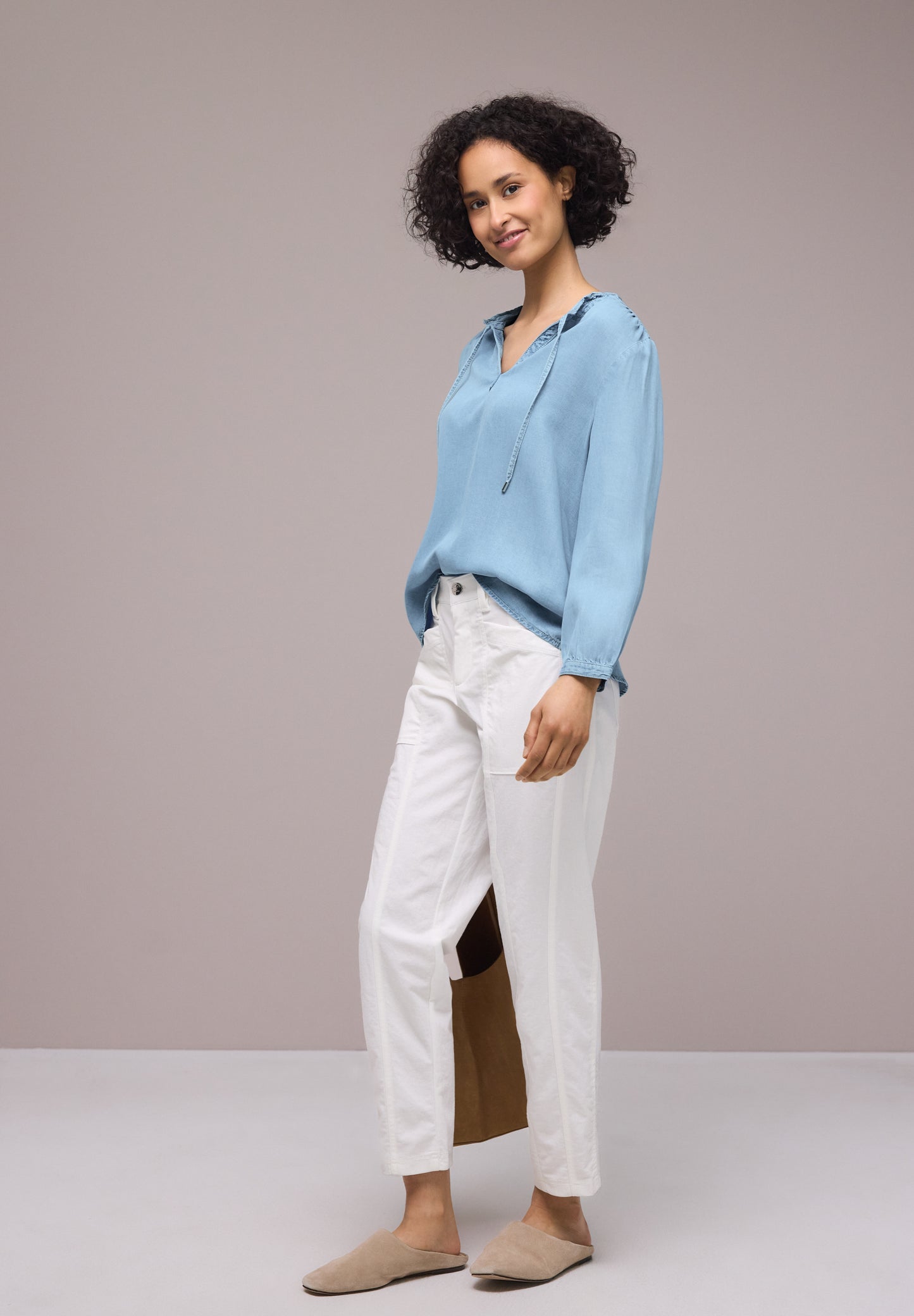 Street One - 3/4-Arm Bluse Farbe: Light Blue soft wash