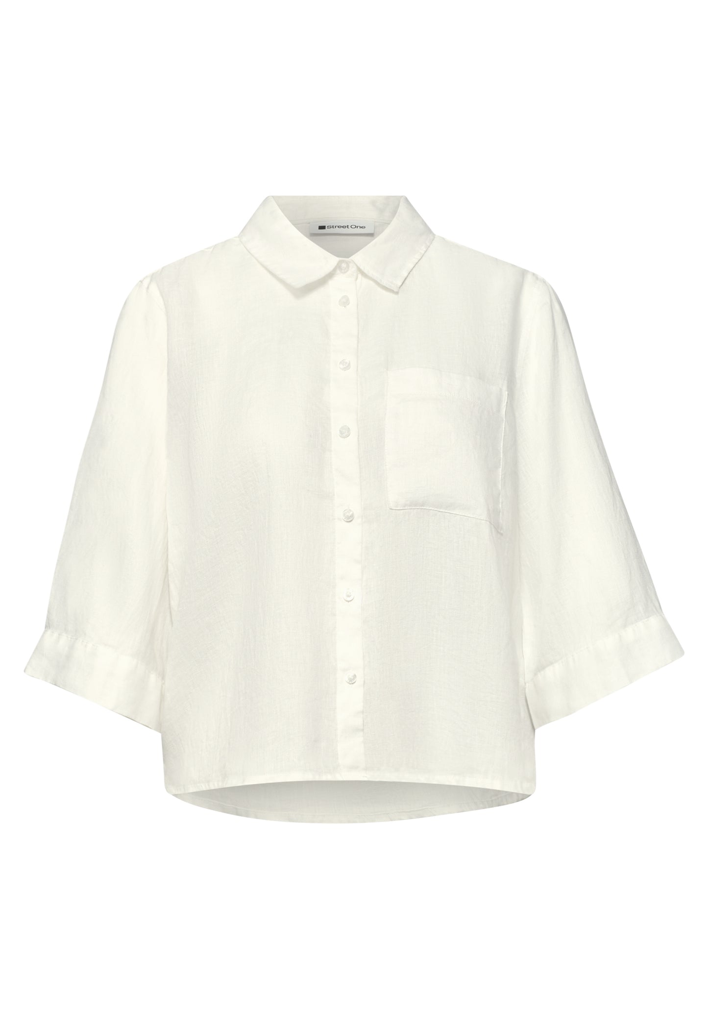 Street One - 3/4-Arm Hemdbluse aus Leinen - Farbe: off white