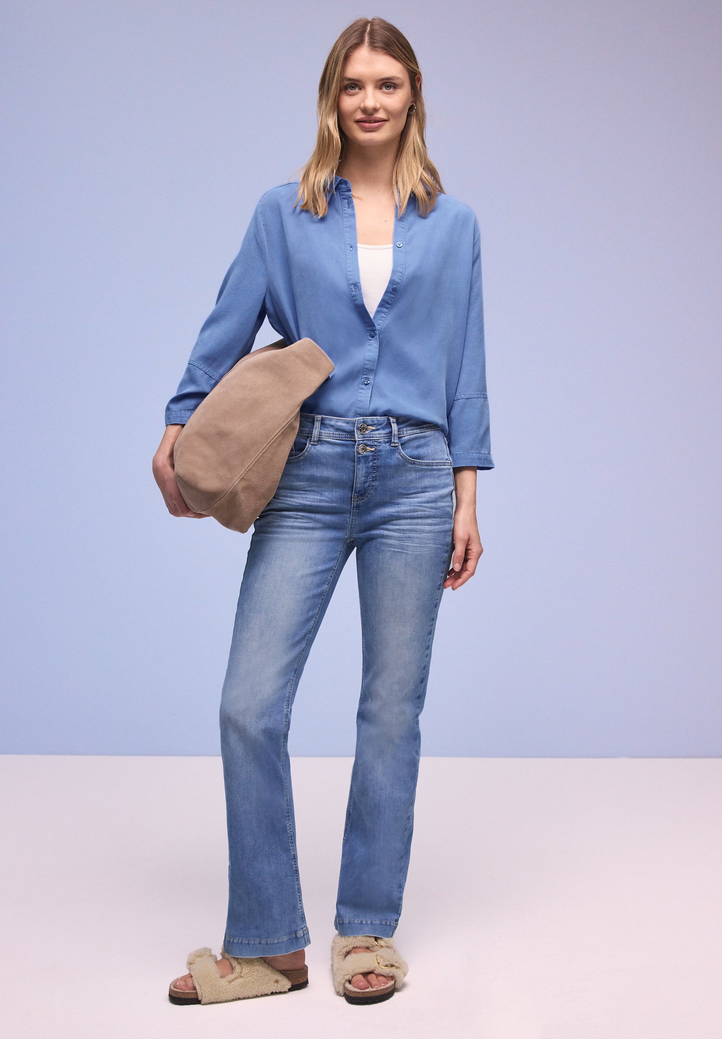 Street One - Hemdbluse im Washed-Look - Farbe: bonnet blue