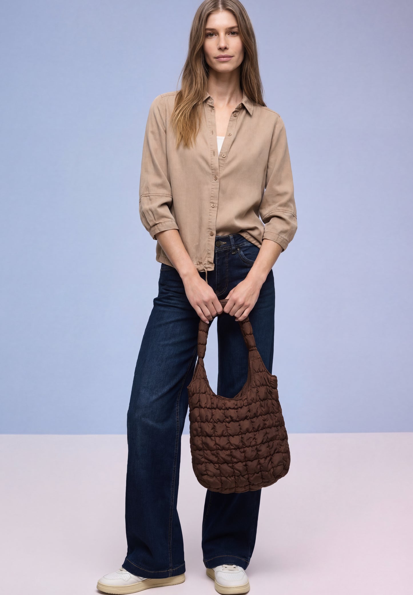 Street One - Hemdbluse - Farbe: beige / braun