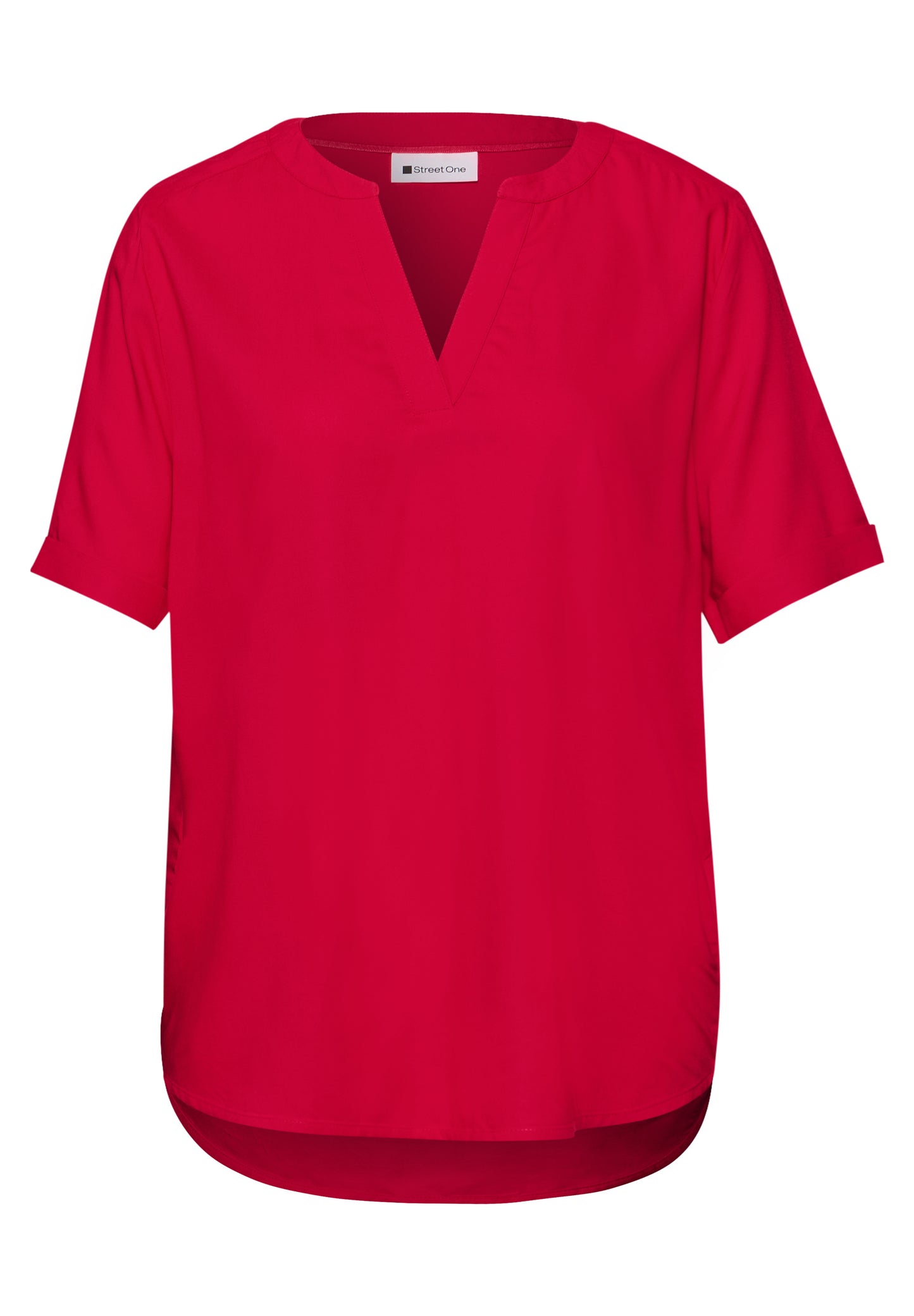 Street One - Kurzarm Bluse mit Turn-Up - Farbe: salsa red