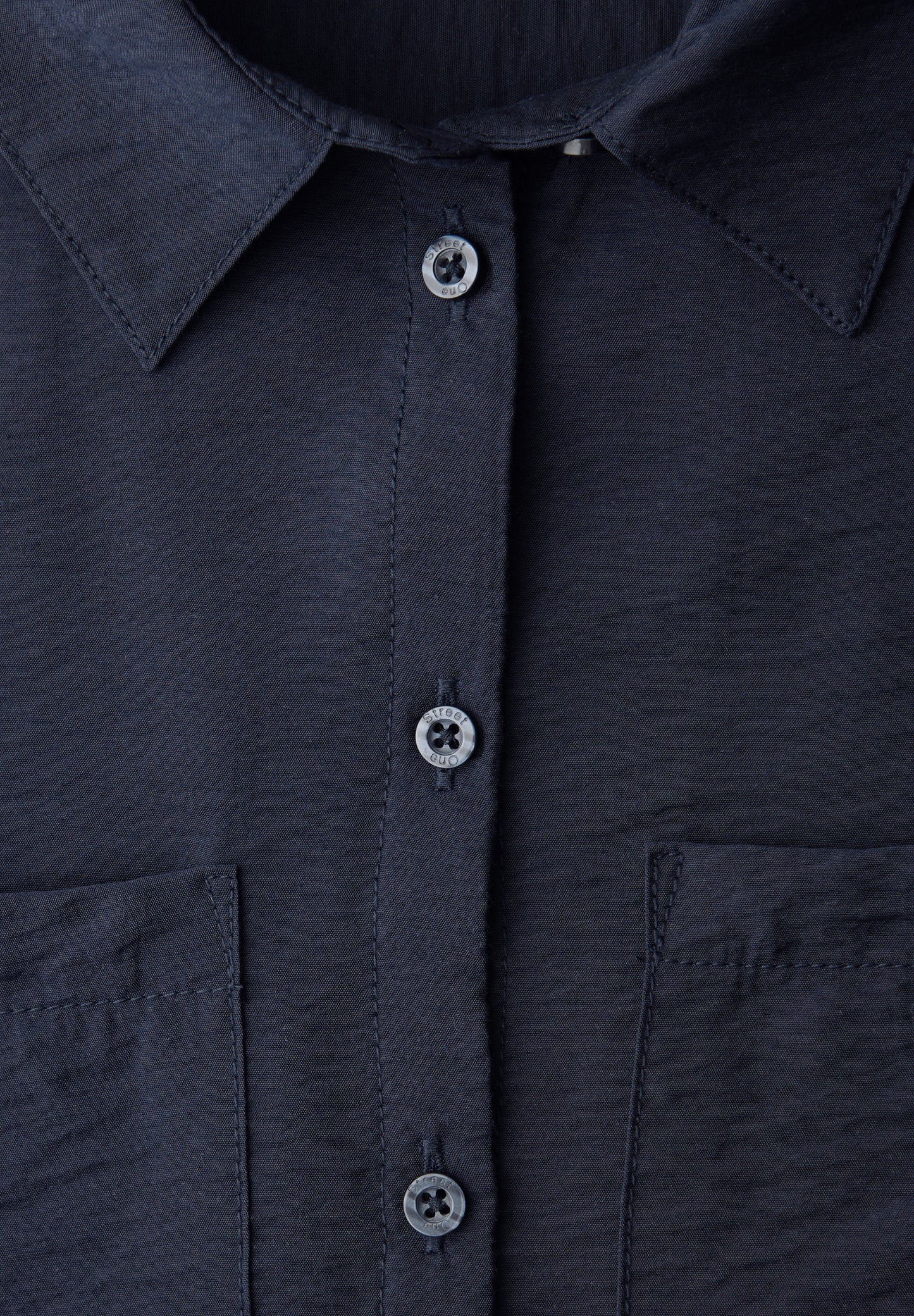 Street One - Kurzarm Bluse mit Elastiksaum - Farbe: shadowed navy