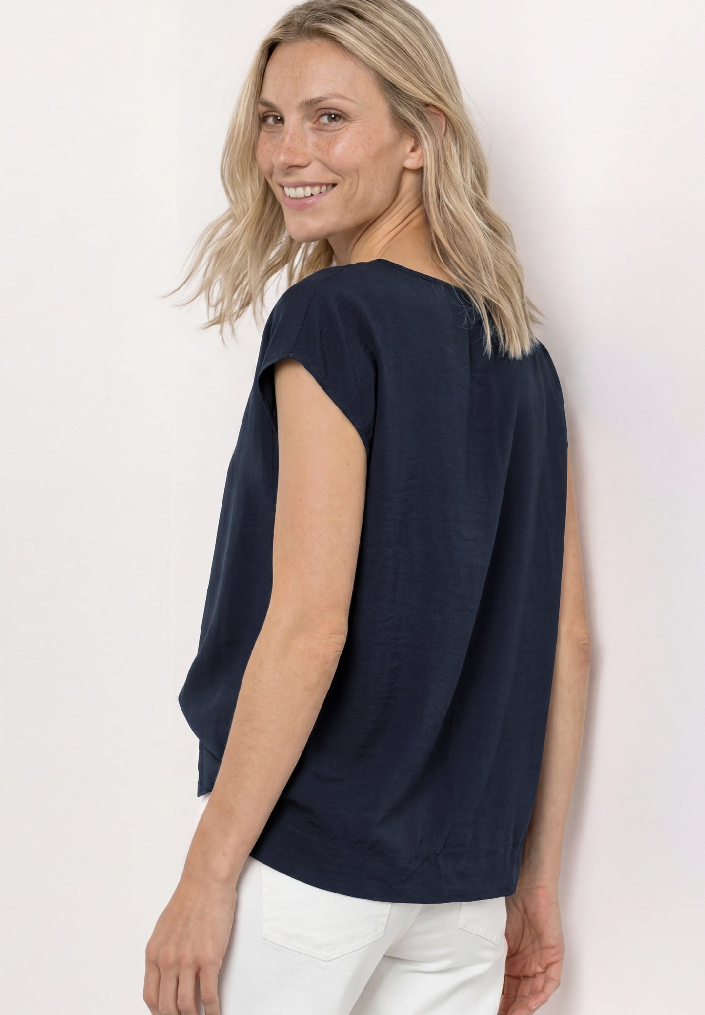 Street One - Dropped Shoulder Blusenshirt mit Rundhals - Farbe: deep blue