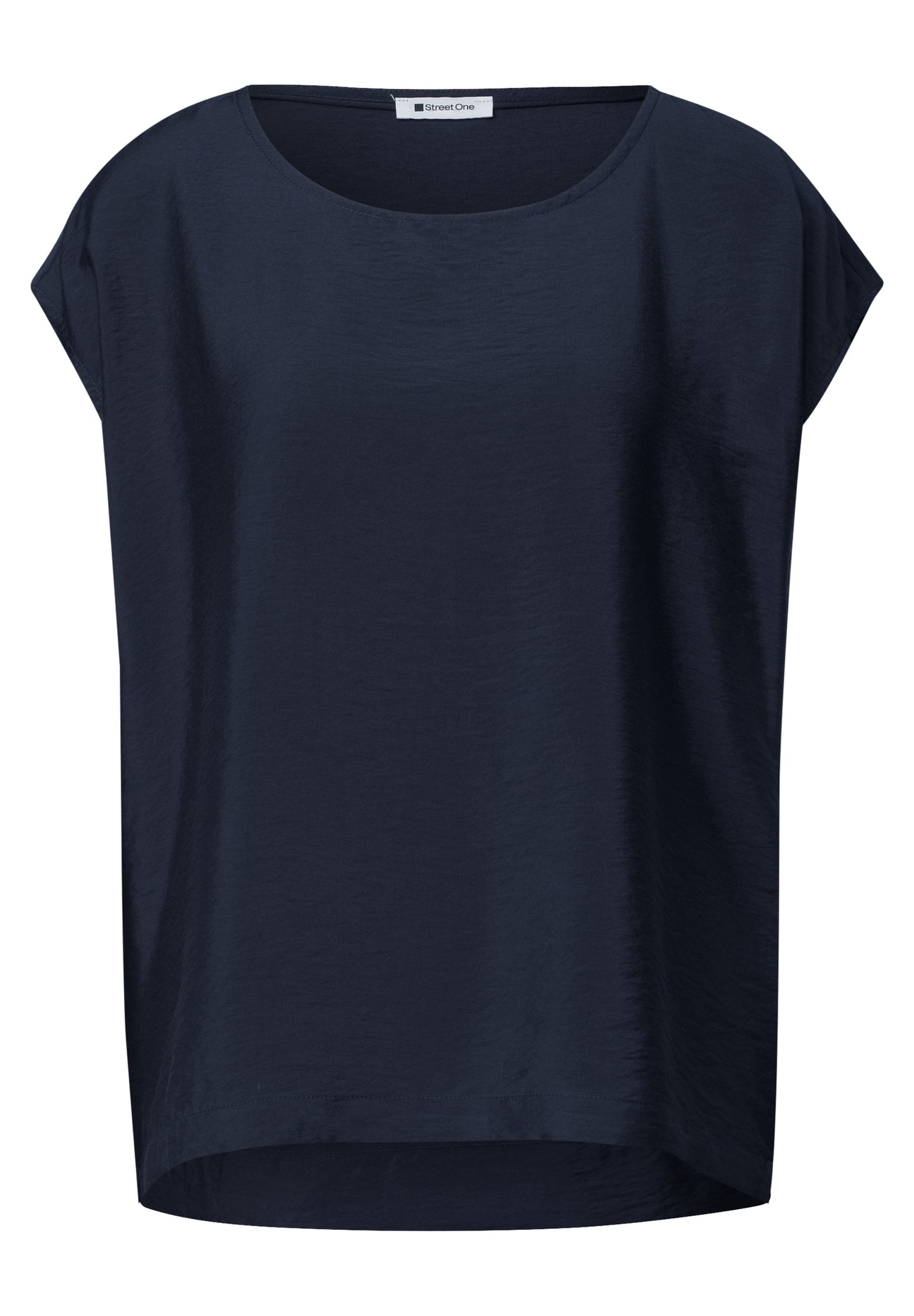 Street One - Dropped Shoulder Blusenshirt mit Rundhals - Farbe: deep blue