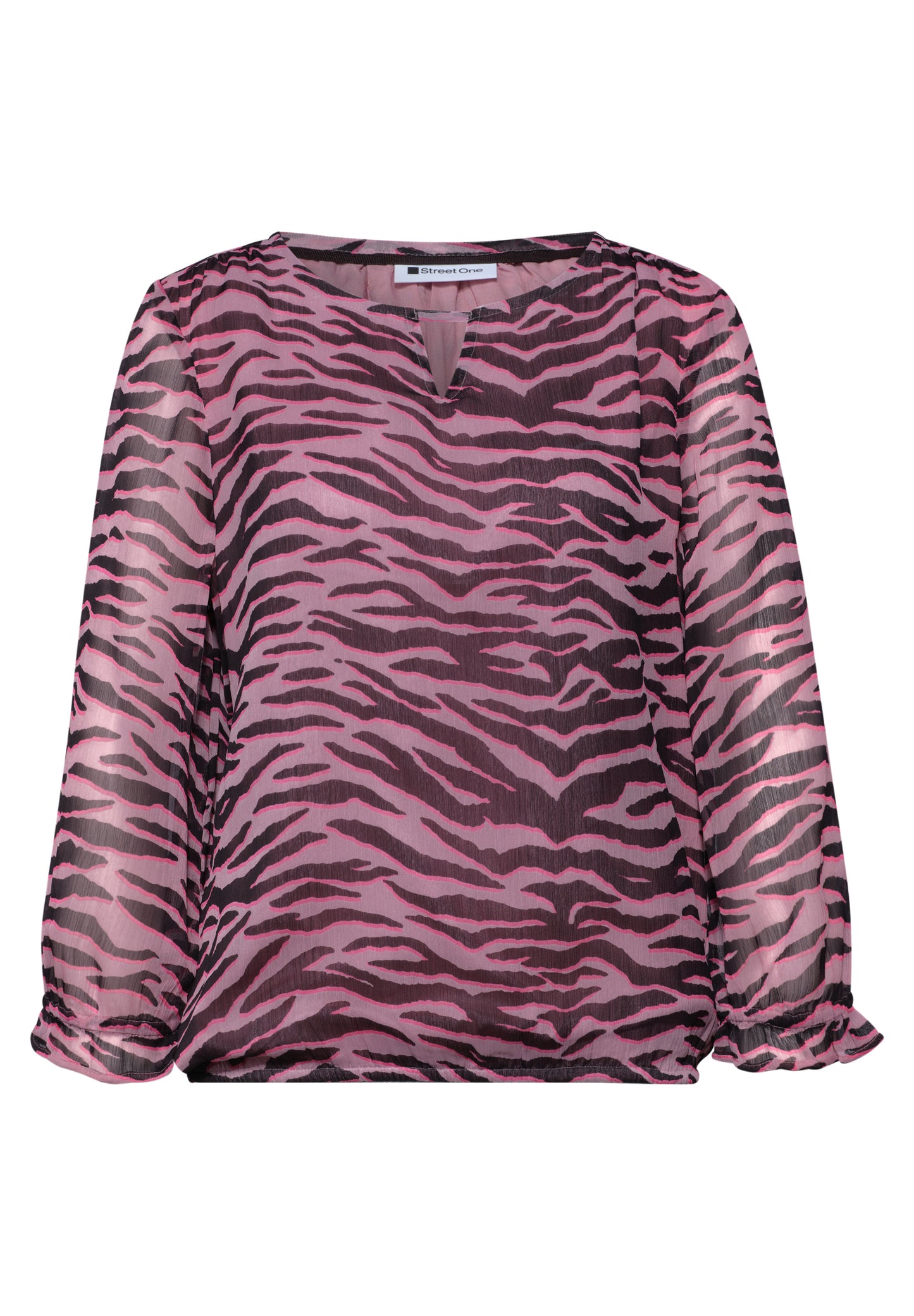 Street One - 3/4-Arm Bluse mit Rundhals aus Chiffon - Farbe: minimal rose