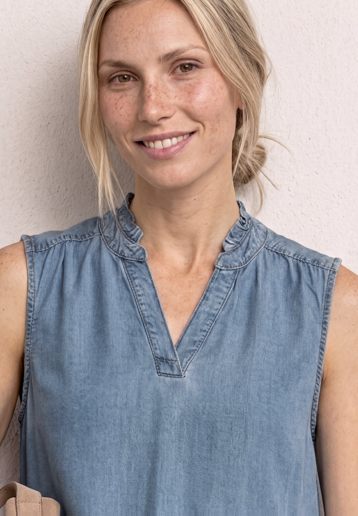 Street One - Blusentop im Denim-Look - Farbe: Light Blue Washed