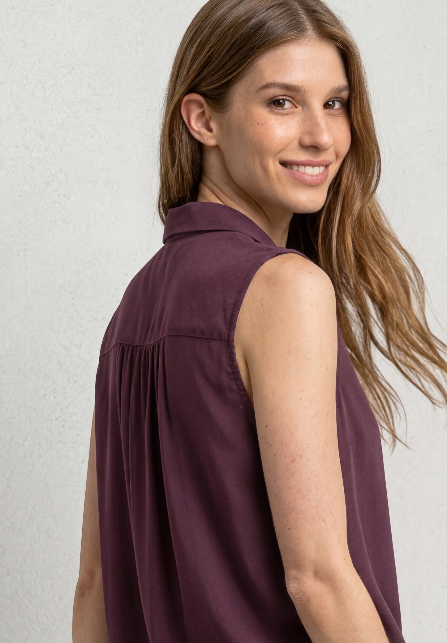 Street One - Blusentop mit Bowling-Kragen und Knoten - Farbe: rustic rouge
