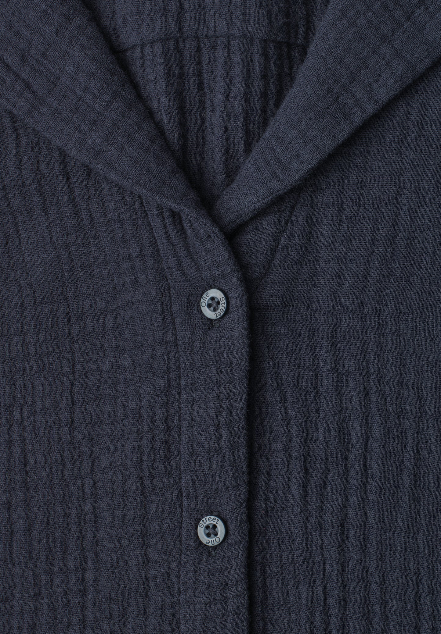 Street One - Musselin Bluse mit Bowling-Kragen - Farbe: darkest blue