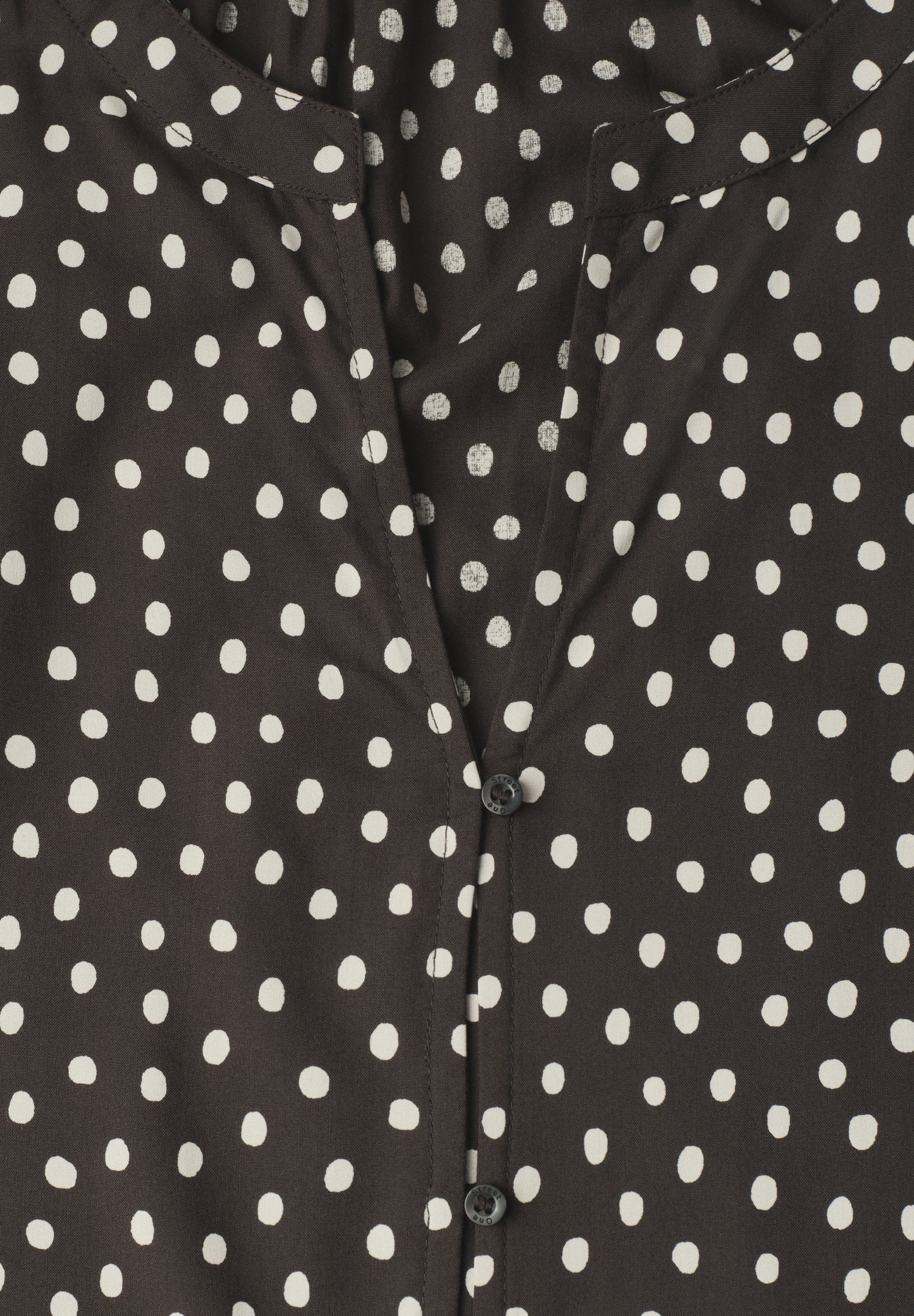 Street One - 3/4-Arm Bluse mit Split Neck und Print - Farbe: black coffee