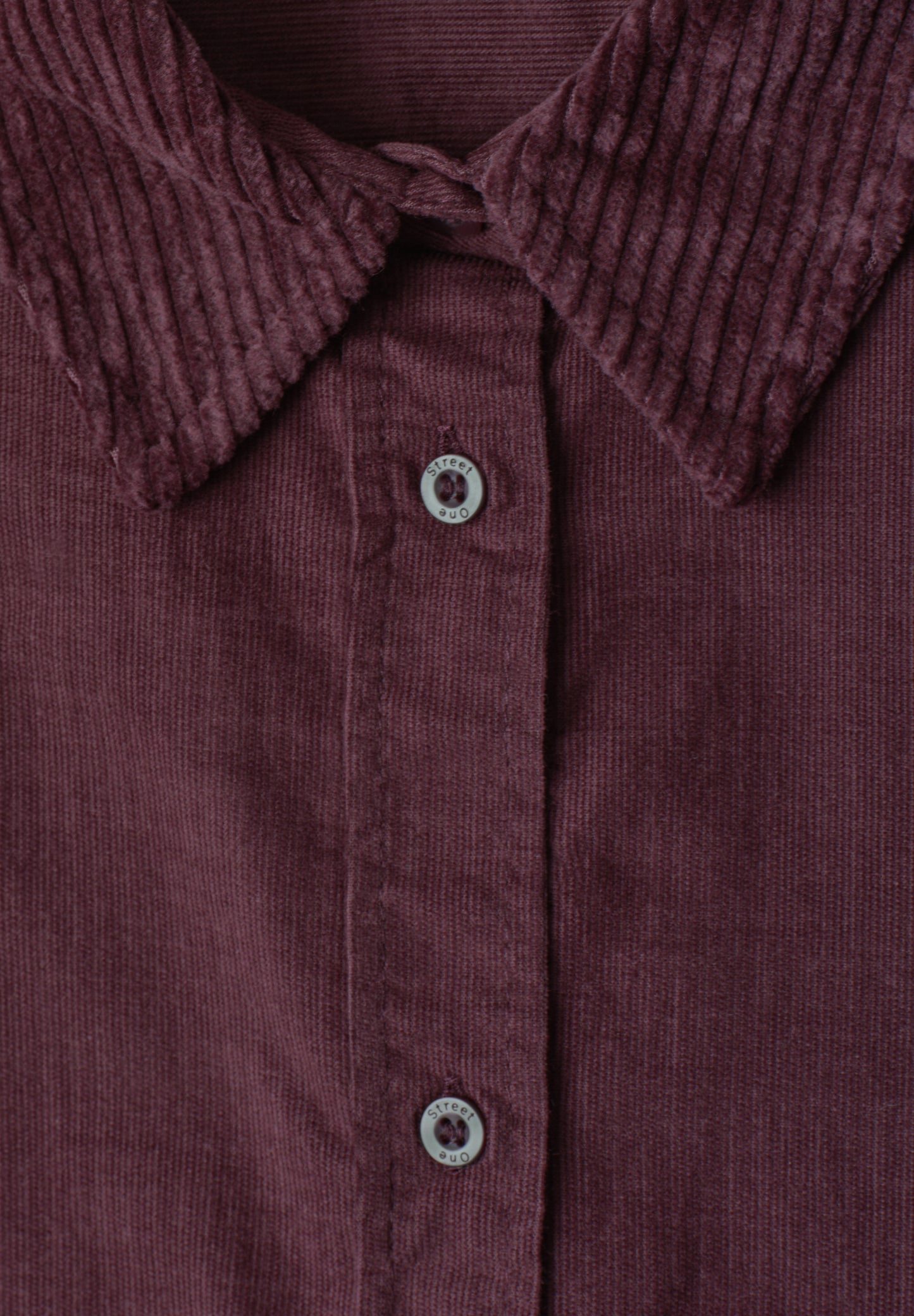 Street One - 3/4 Arm Hemdbluse mit Cordmix - Farbe: rustic rouge