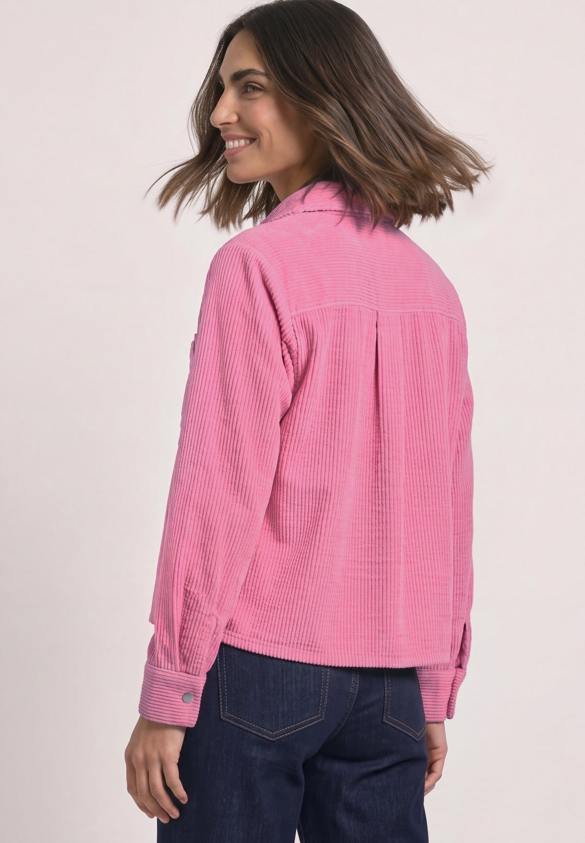 Street One - Cord-Hemdbluse mit Brusttaschen - Farbe: warm blush