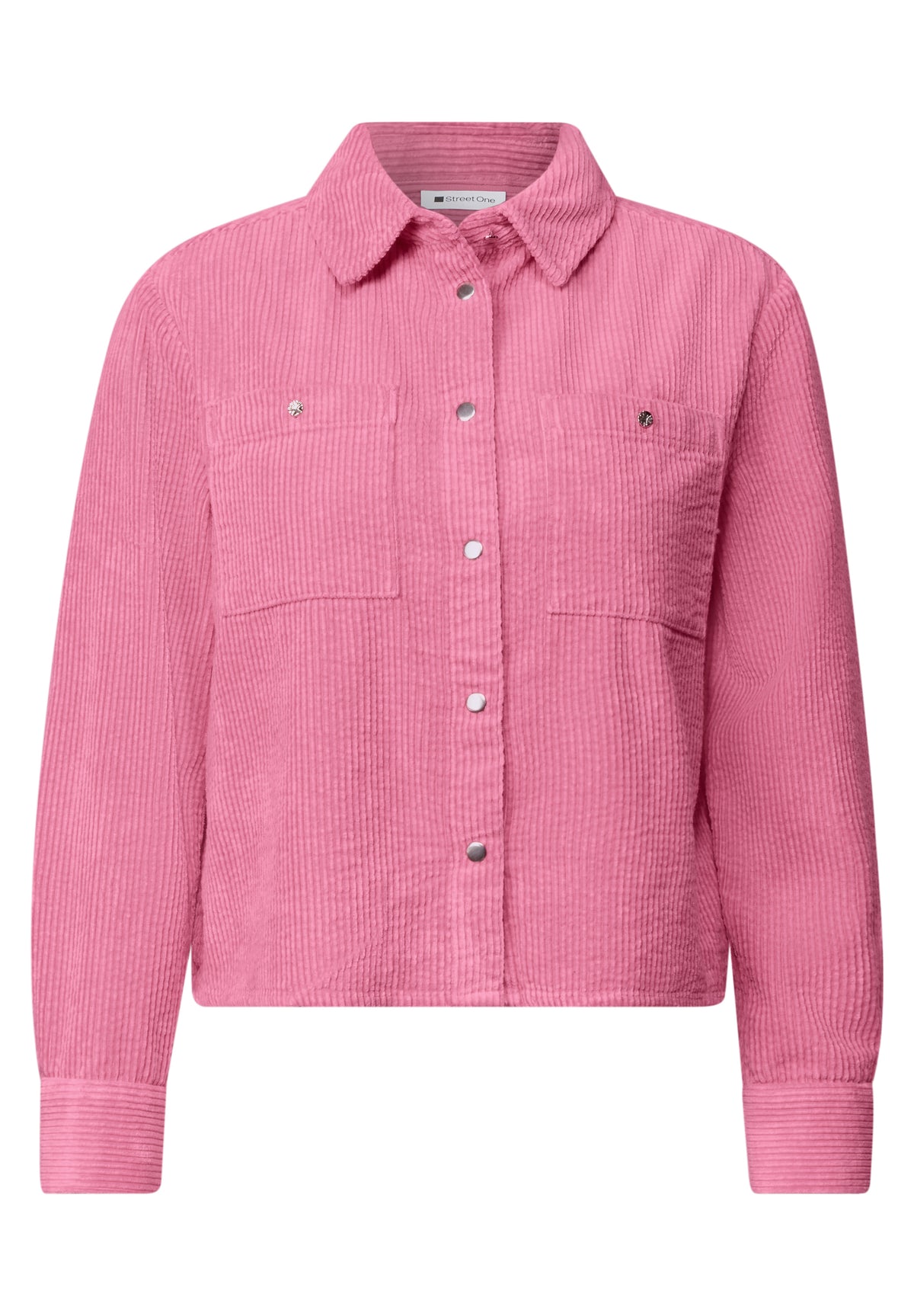 Street One - Cord-Hemdbluse mit Brusttaschen - Farbe: warm blush
