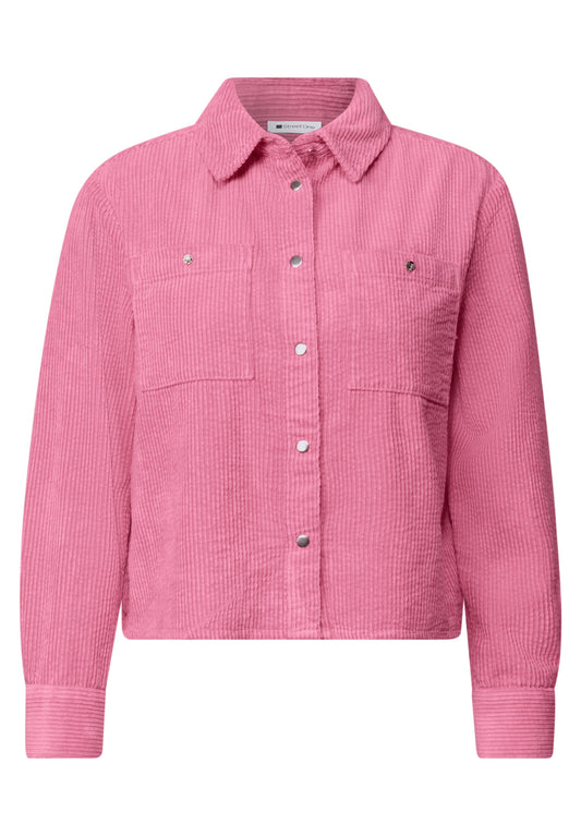 Street One - Cord-Hemdbluse mit Brusttaschen - Farbe: warm blush