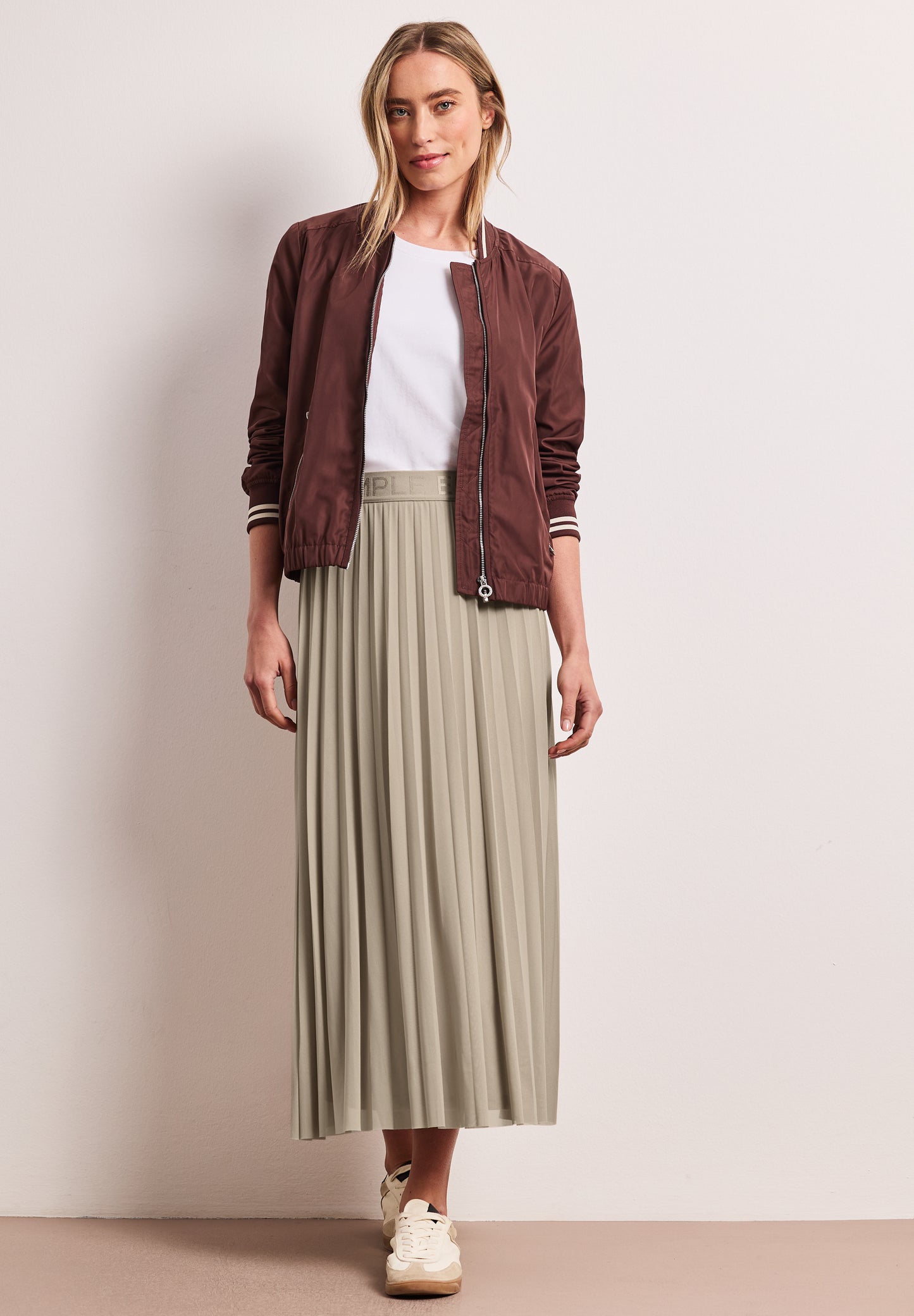 Street One - Midi-Rock aus Mesh - Farbe: timeless beige