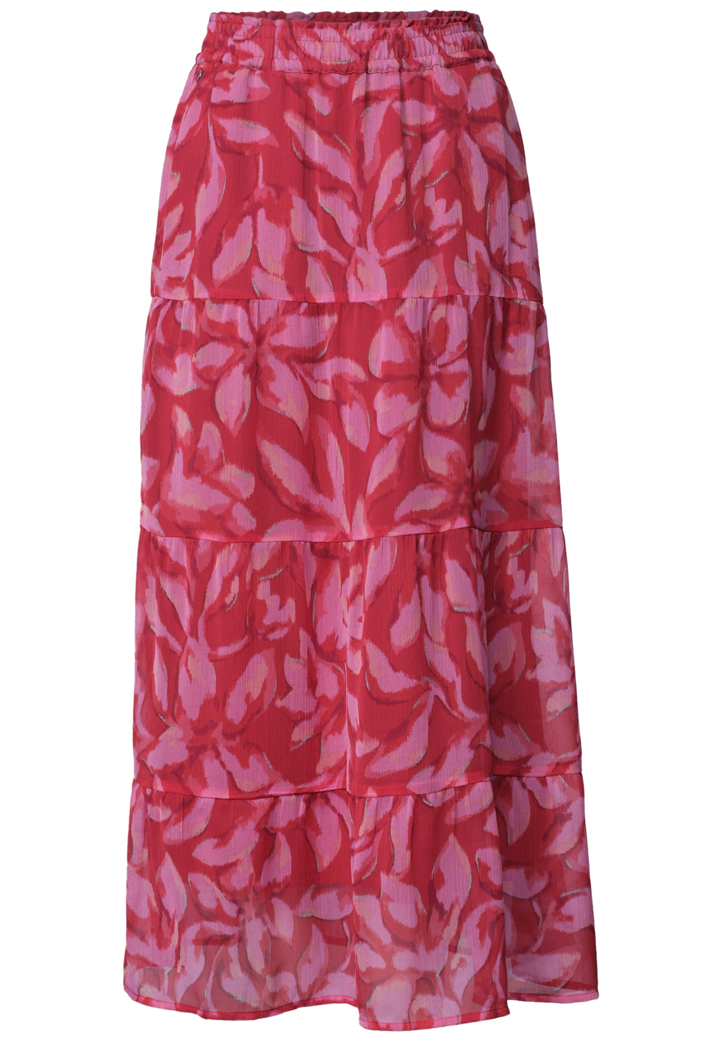 Street One - Maxi-Rock aus Chiffon mit Print - Farbe: salsa red