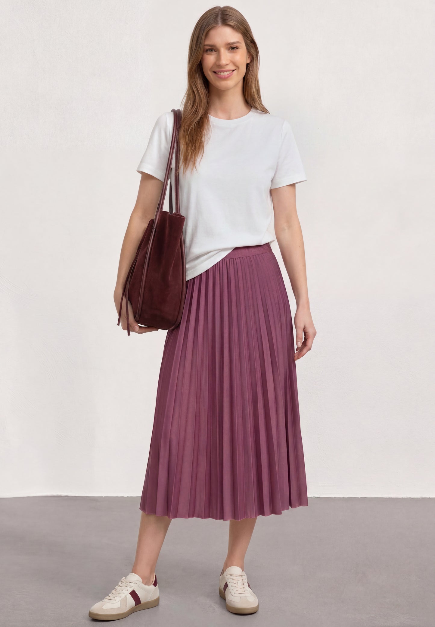Street One - Midirock mit Struktur - Farbe: dark clouded blush