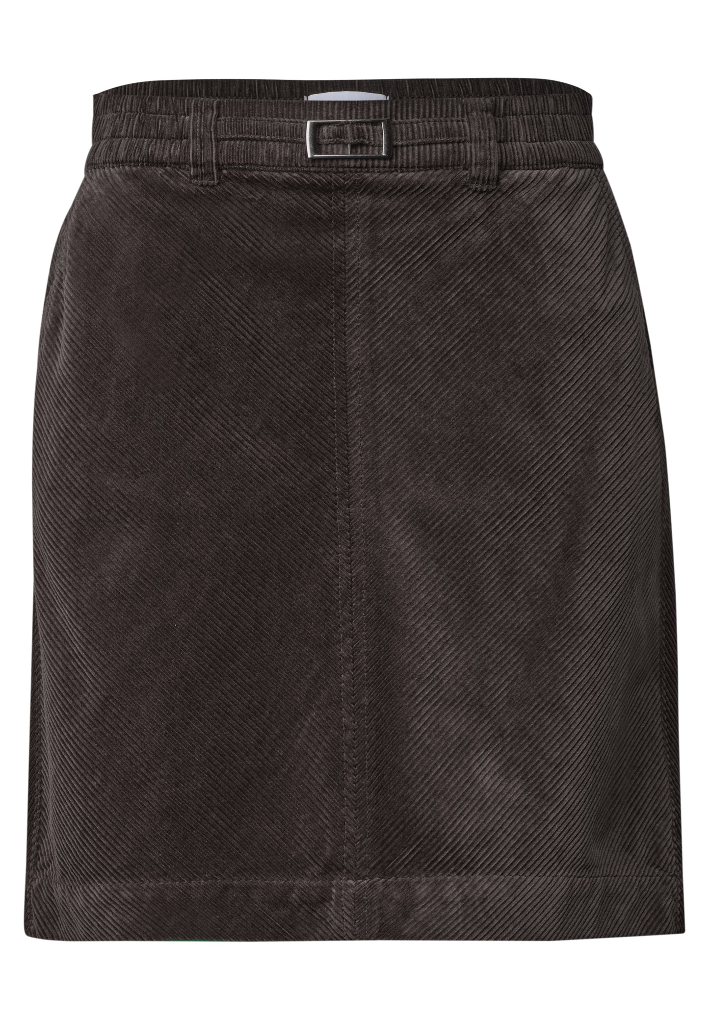Street One - Knielager Cordrock mit Schnallendetail - Farbe: black coffee