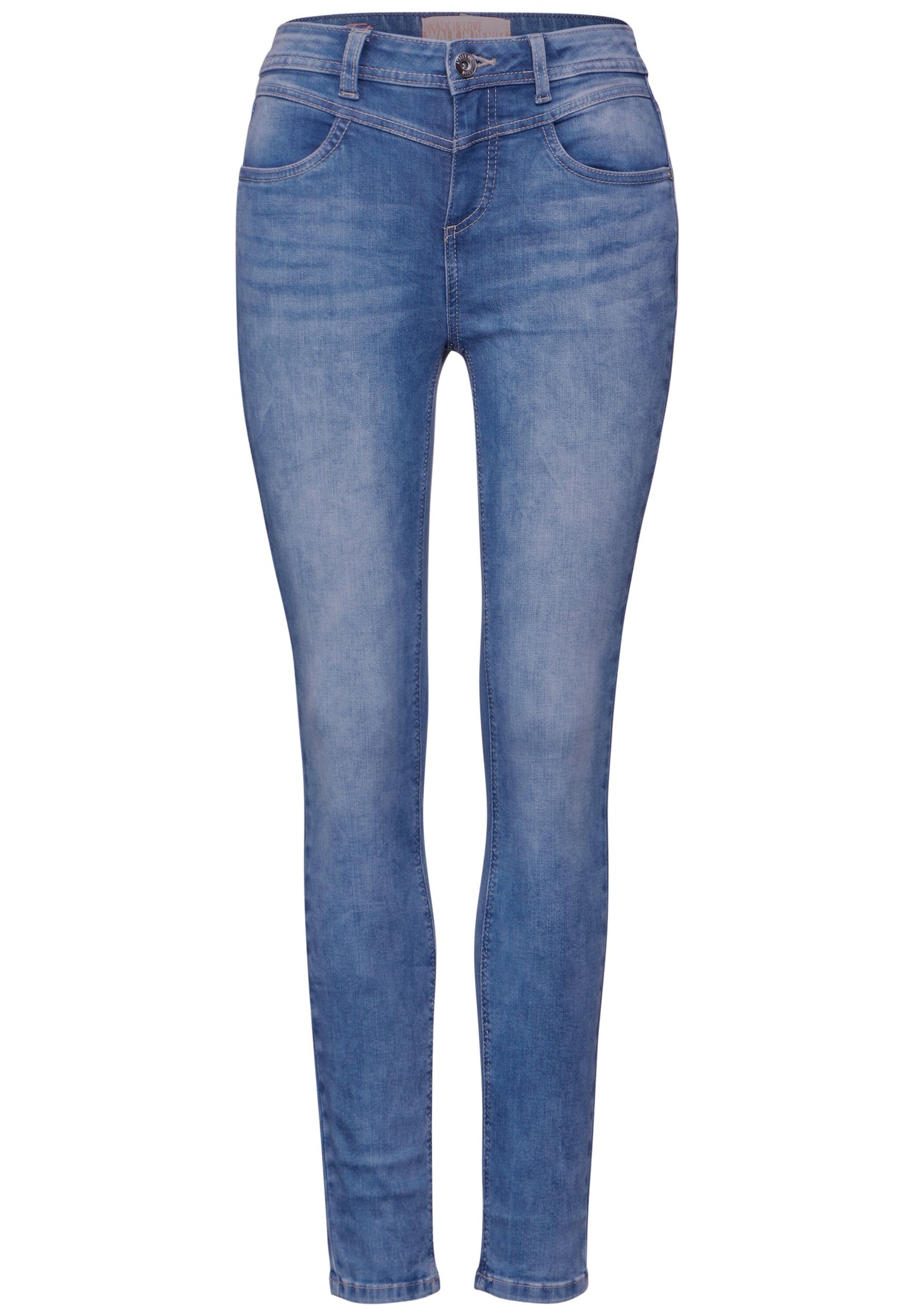 Street One - Slim Fit Jeans - light blue random wash