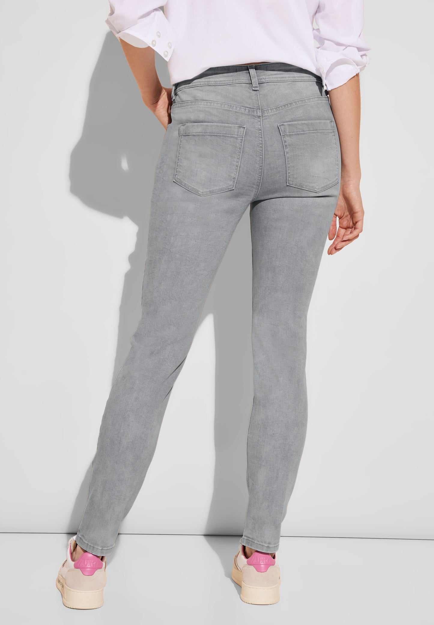 Street One - Graue Slim Fit Jeans Hose
