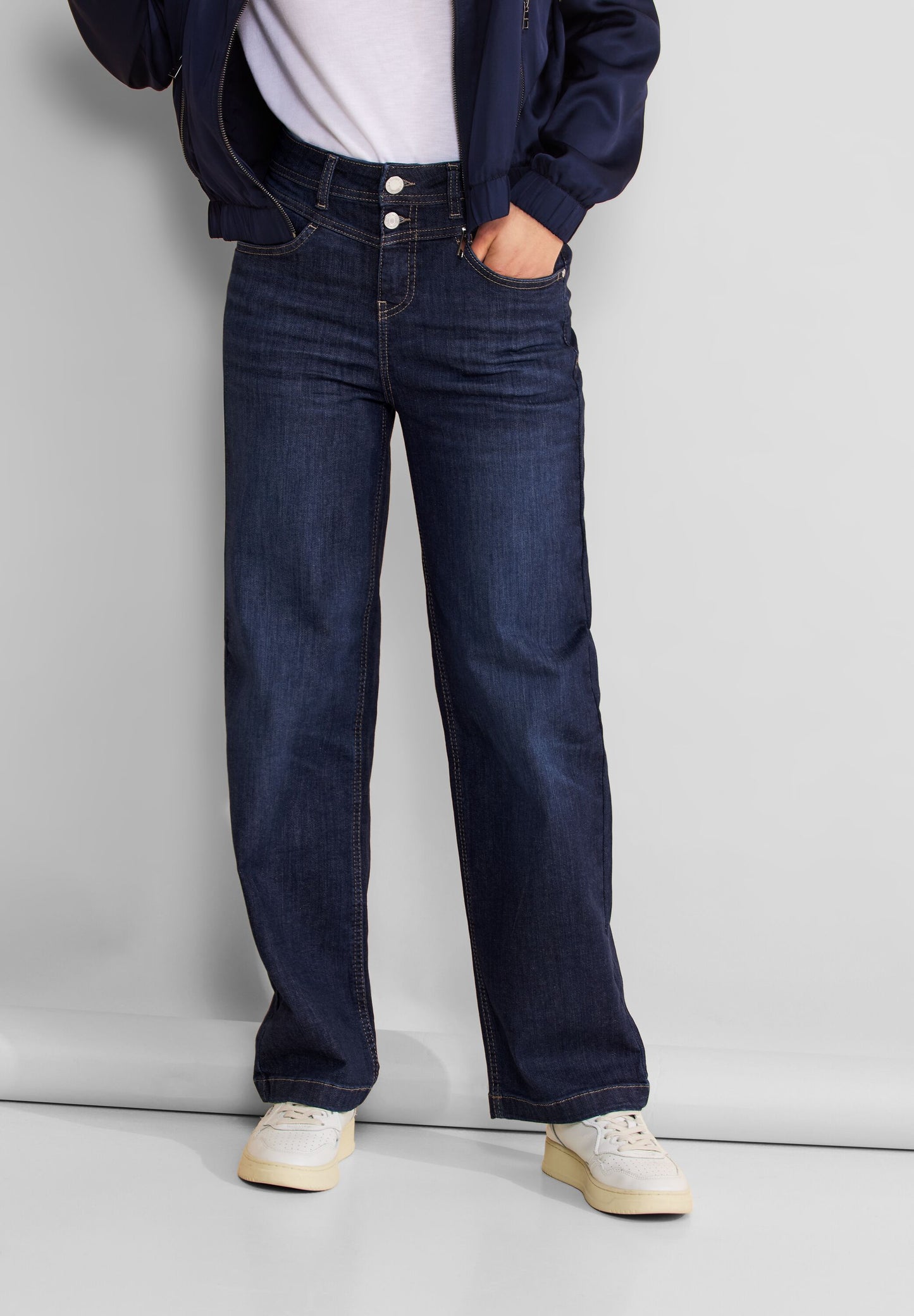 Street One - Casual Fit Jeans - dark blue soft washed