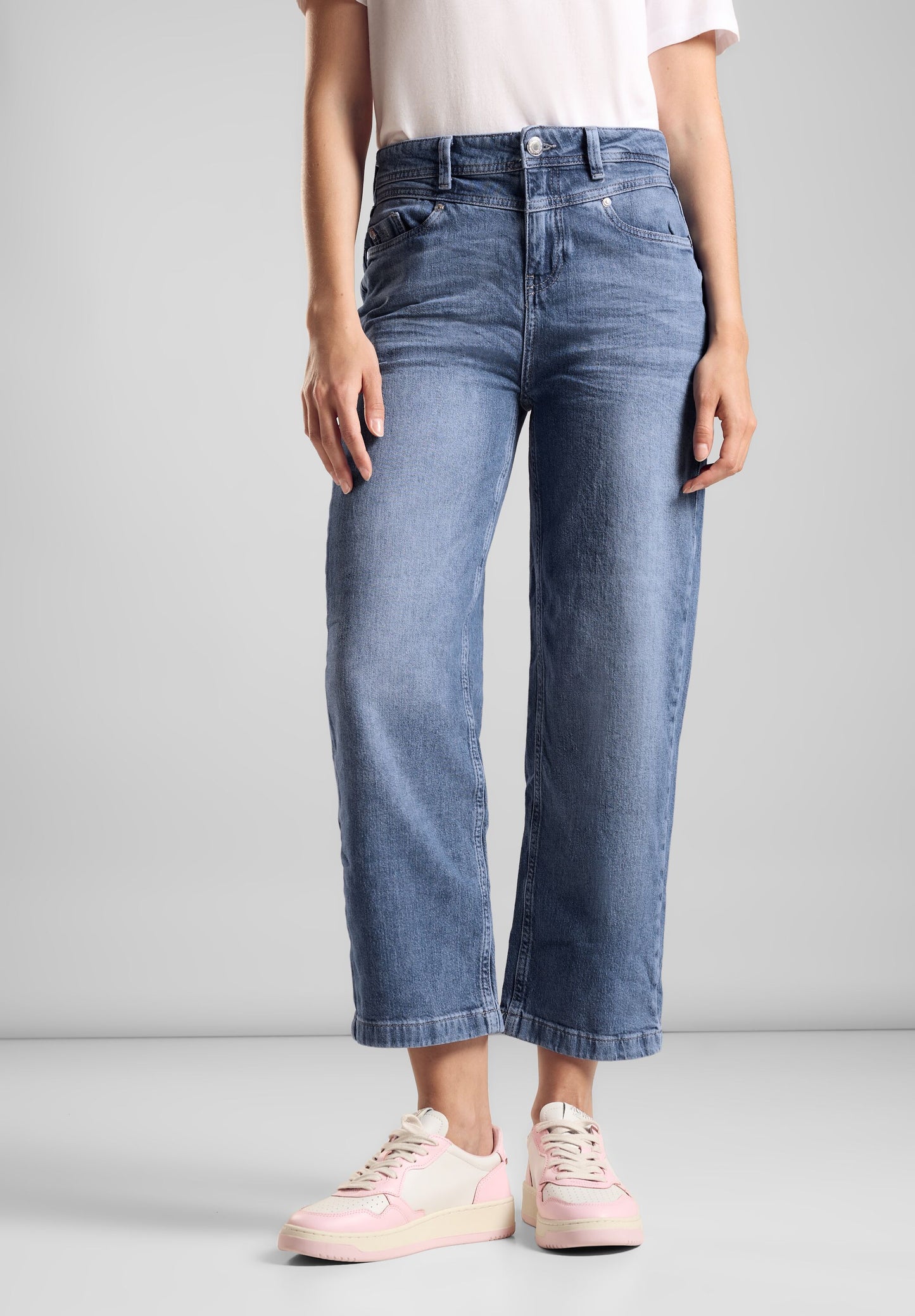 Street One - Straight Leg Jeans Hose - blau