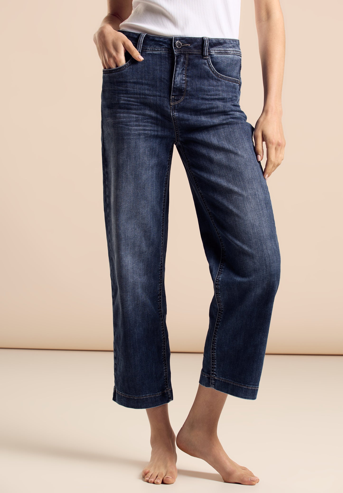 Street One Jeans mit Straight Legs - Farbe: authentic indigo wash