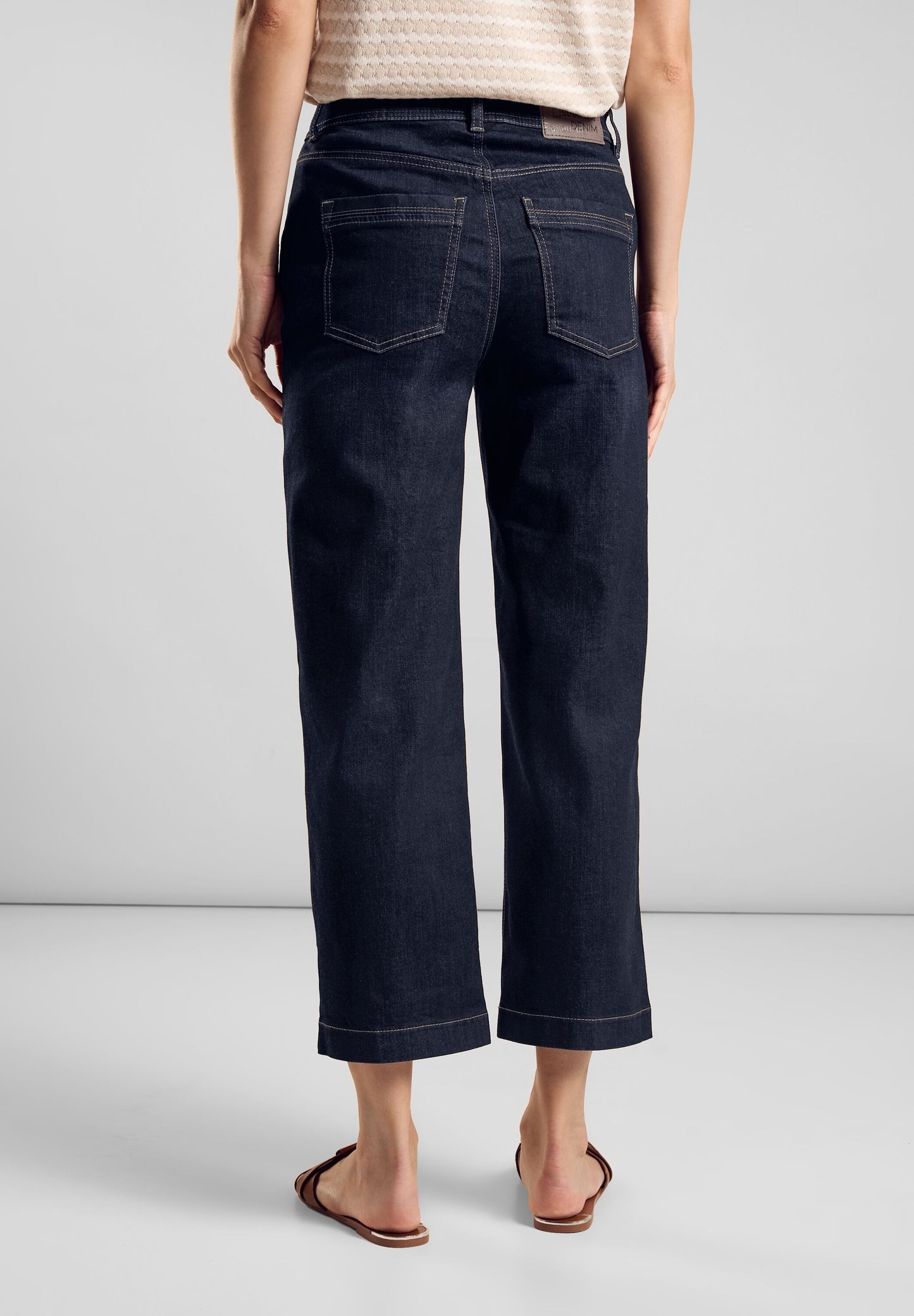 Street One - Straight Leg Jeans - dark blue soft wash