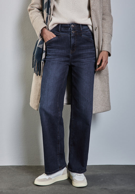 Street One Wide Leg Jeans - Farbe: Dark Blue Soft wash