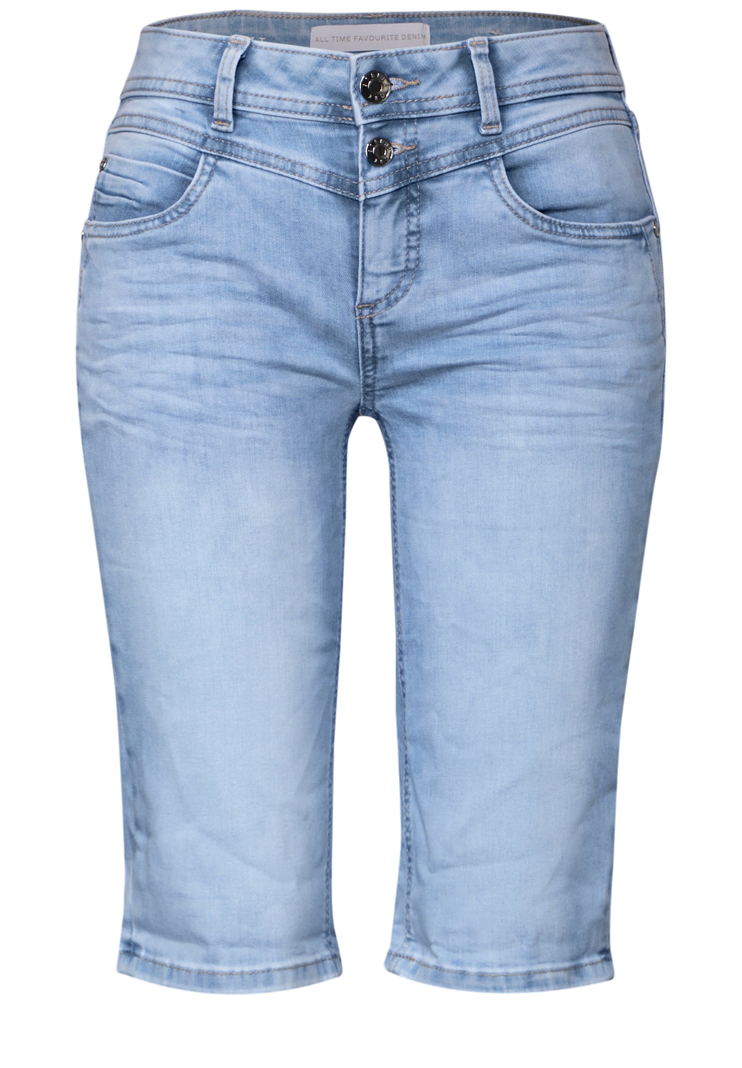 Street One Bermuda Jeans - Farbe: Light Blue Random Washed