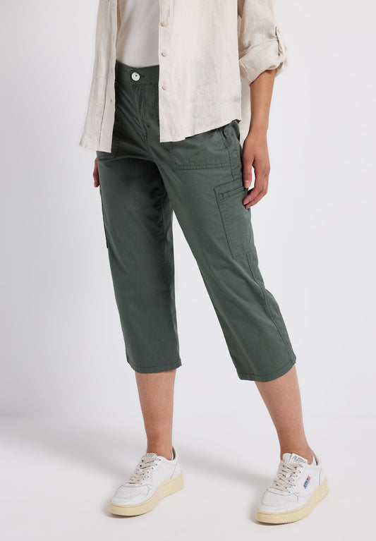 Street One 3/4 Satin Hose mit Taschen - Farbe: marshy green