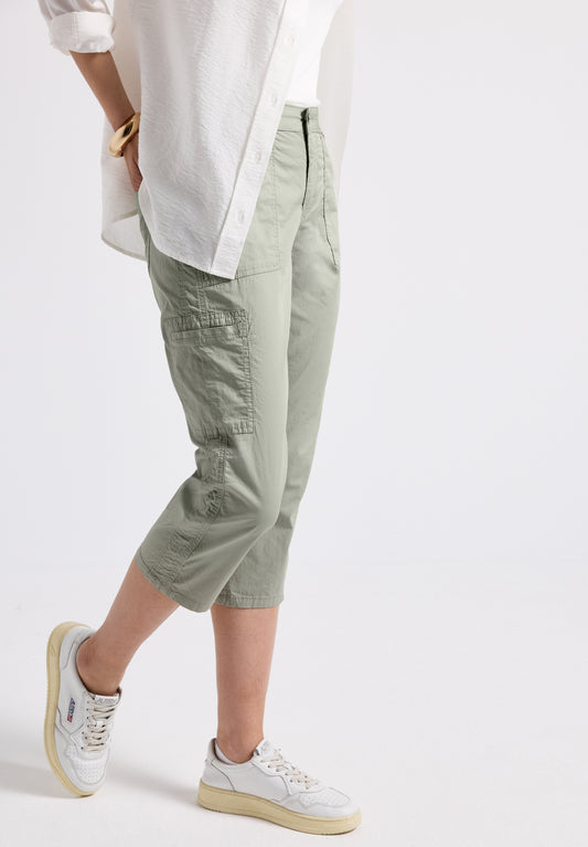 Street One 3/4 Satin Hose mit Taschen - Farbe: pastel green