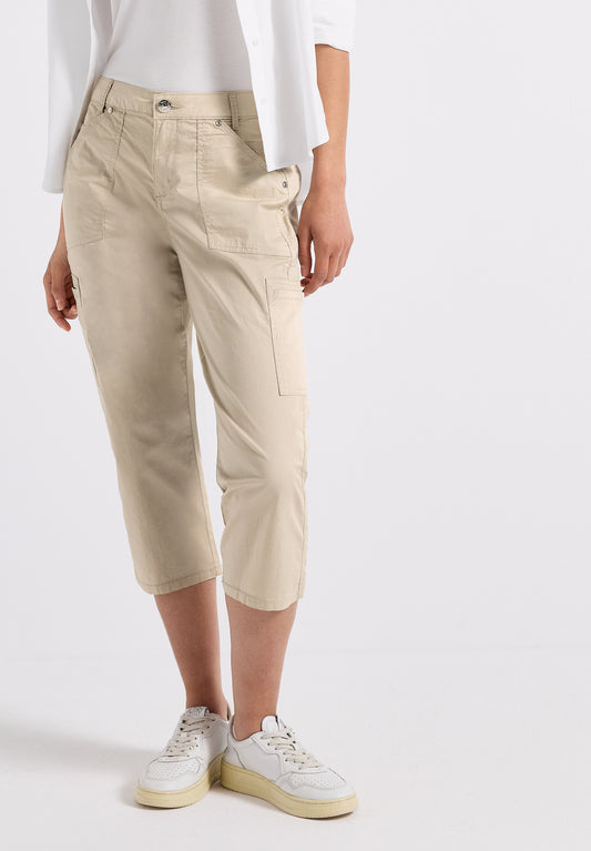 Street One 3/4 Satin Hose mit Taschen - Farbe: barley beige