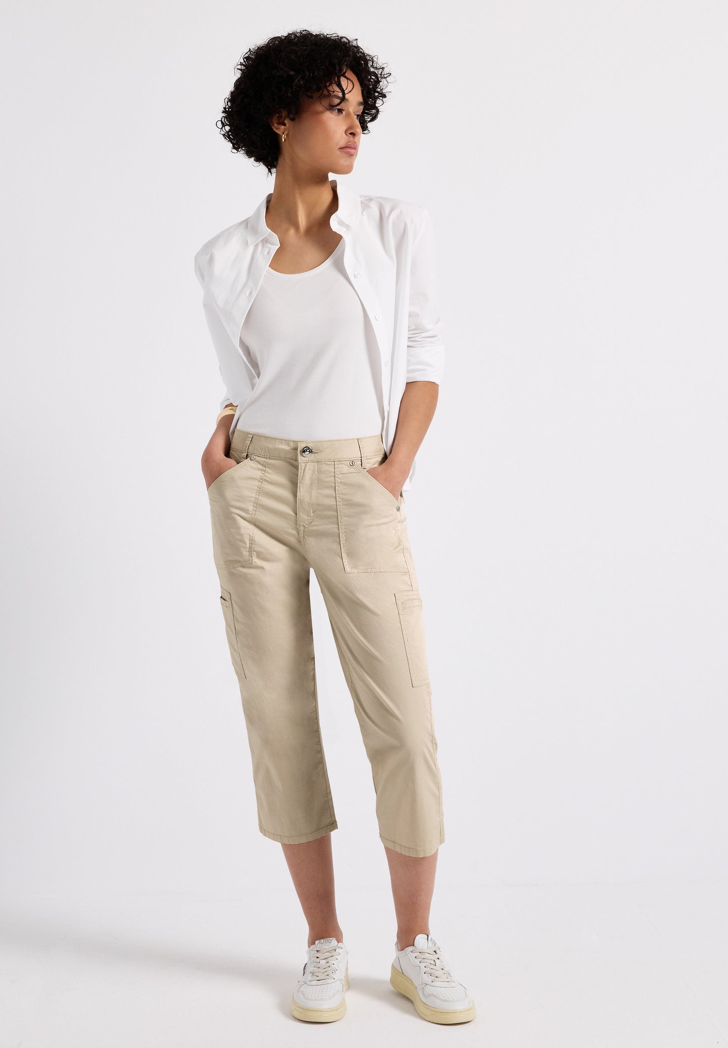 Street One 3/4 Satin Hose mit Taschen - Farbe: barley beige